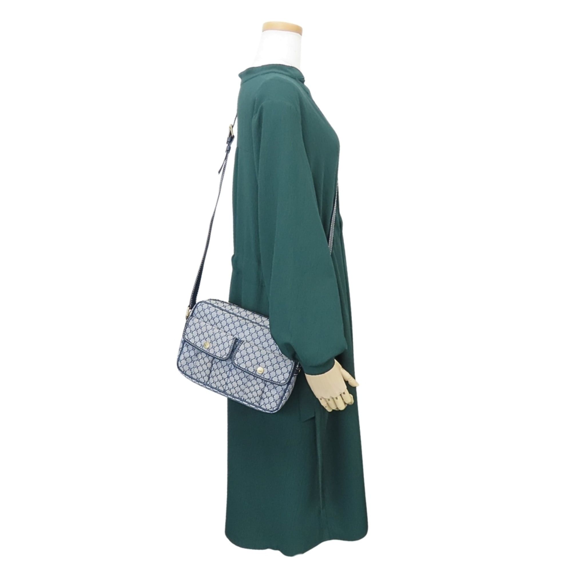 Celine Celine Macadam Shoulder Bag CE00 24 Canvas Leather Navy Women's CELINE Size ONE SIZE - 25 Thumbnail