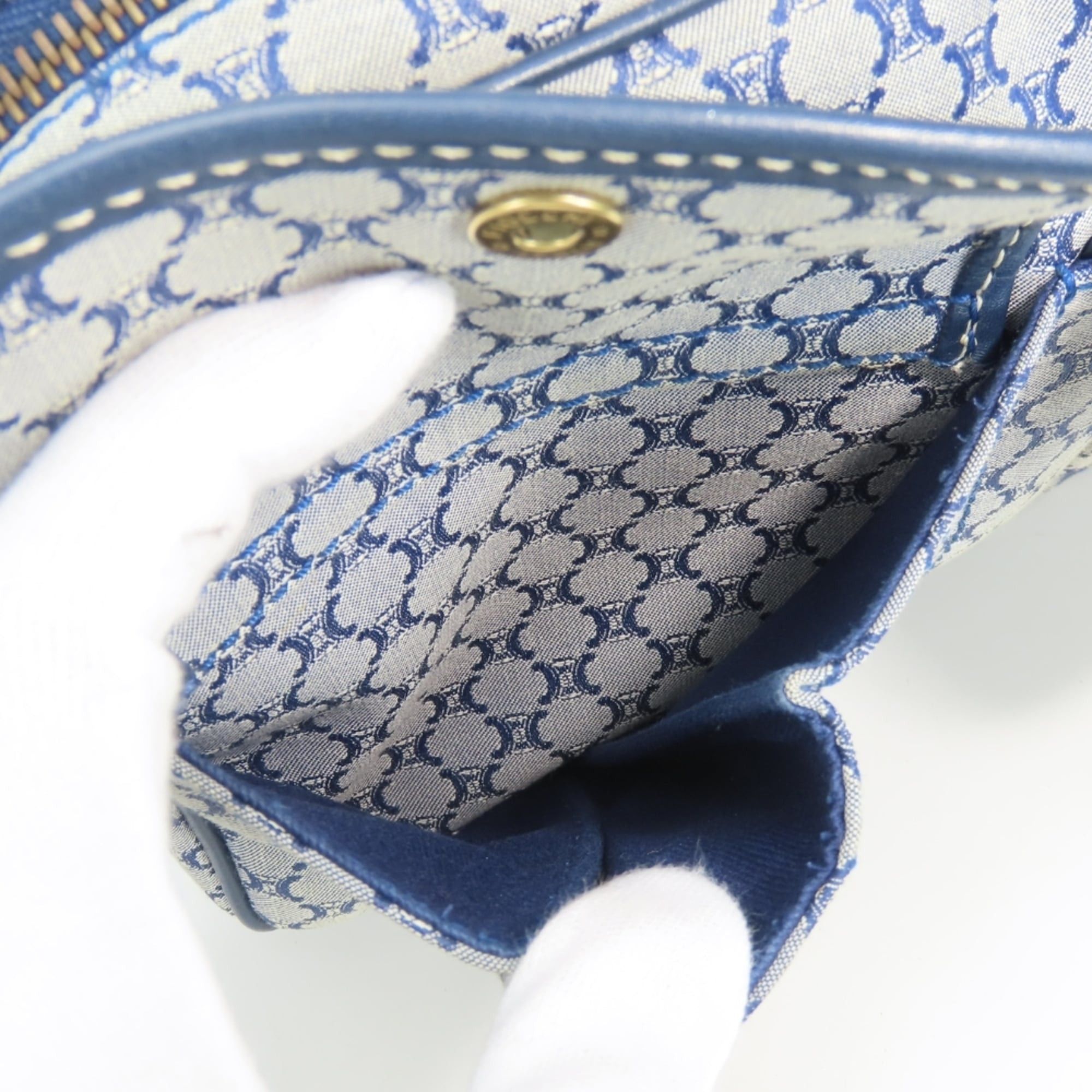 Celine Celine Macadam Shoulder Bag CE00 24 Canvas Leather Navy Women's CELINE Size ONE SIZE - 10 Thumbnail