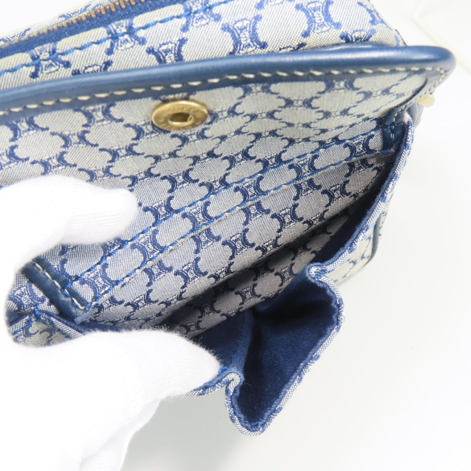 Celine Celine Macadam Shoulder Bag CE00 24 Canvas Leather Navy Women's CELINE Size ONE SIZE - 11 Thumbnail