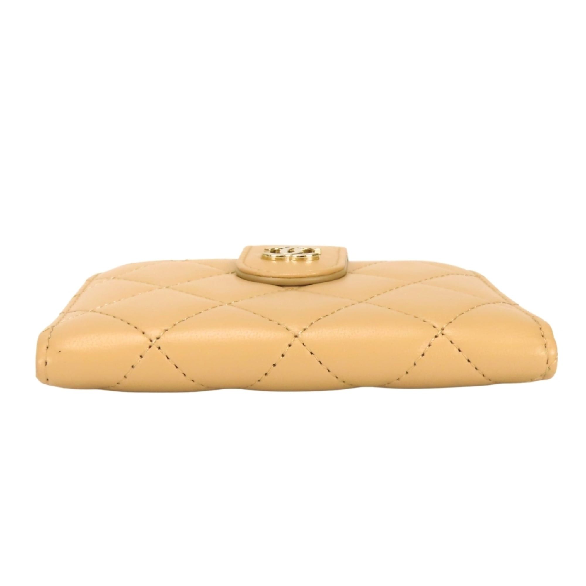 Chanel Chanel Matelassé Compact Wallet, Lambskin, Beige, Gold Hardware, Women's Wallet/Coin Case. Size ONE SIZE - 4 Thumbnail