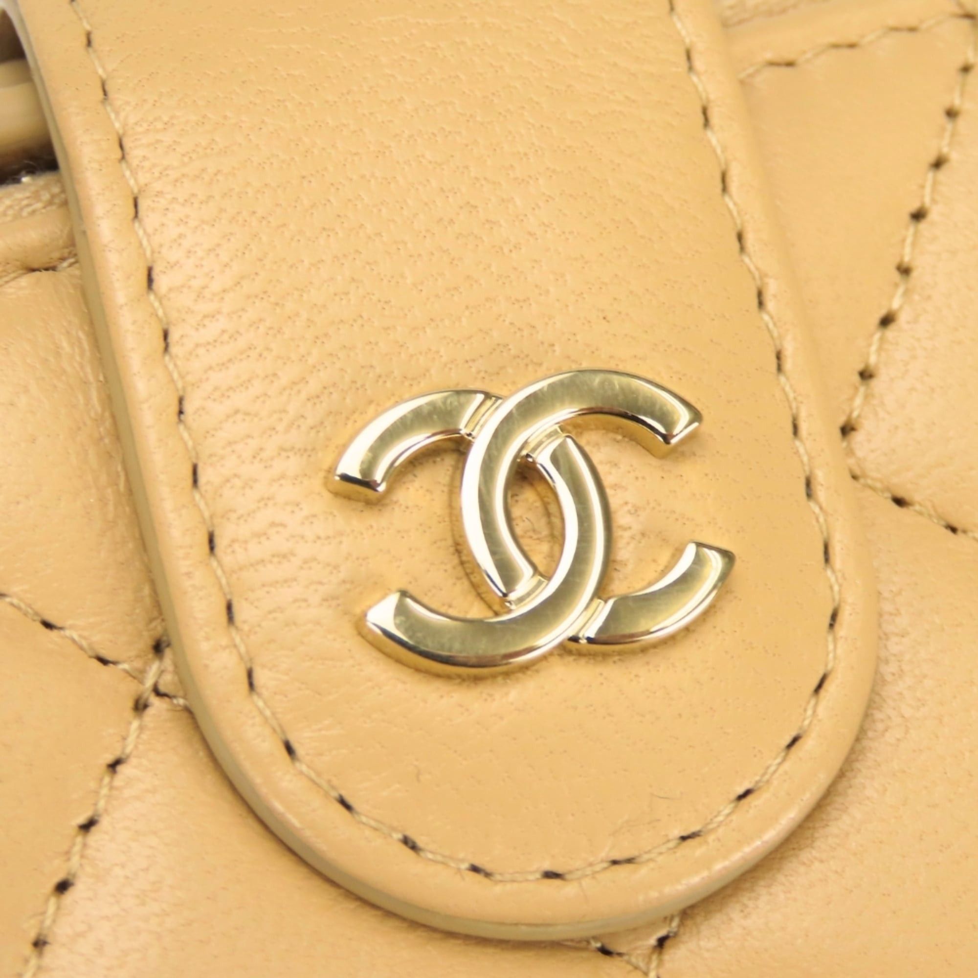 Chanel Chanel Matelassé Compact Wallet, Lambskin, Beige, Gold Hardware, Women's Wallet/Coin Case. Size ONE SIZE - 8 Thumbnail