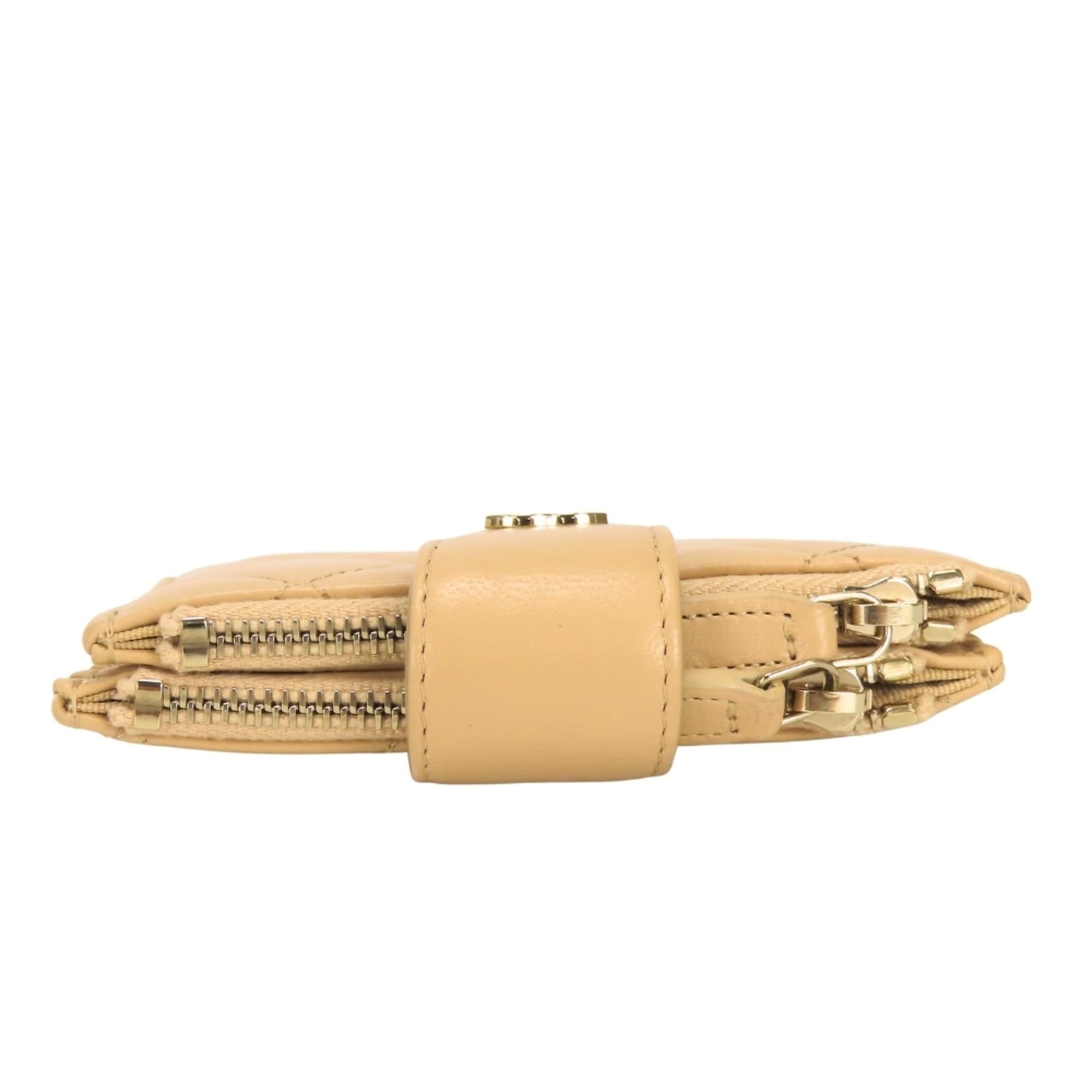 Chanel Chanel Matelassé Compact Wallet, Lambskin, Beige, Gold Hardware, Women's Wallet/Coin Case. Size ONE SIZE - 5 Thumbnail