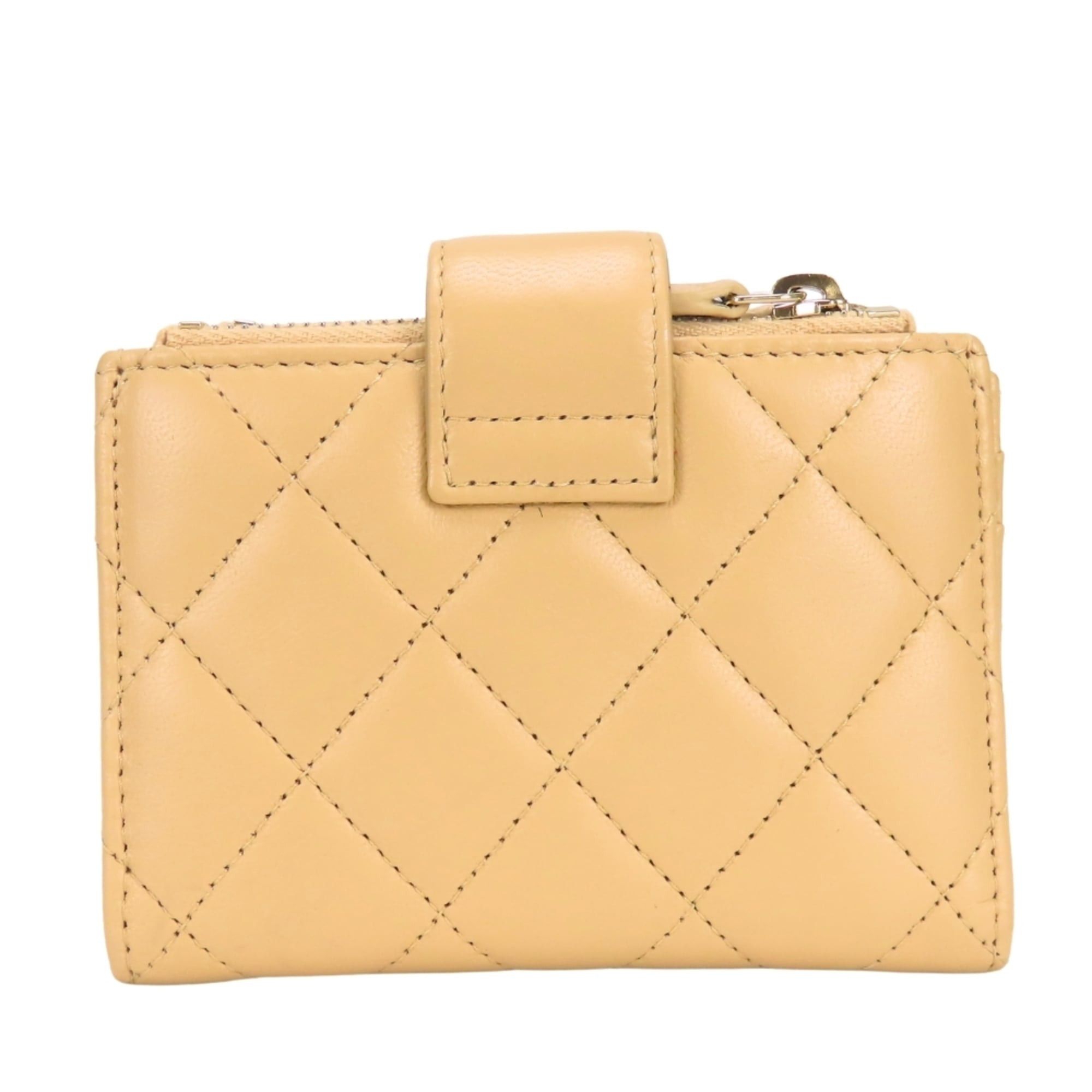 Chanel Chanel Matelassé Compact Wallet, Lambskin, Beige, Gold Hardware, Women's Wallet/Coin Case. Size ONE SIZE - 3 Thumbnail