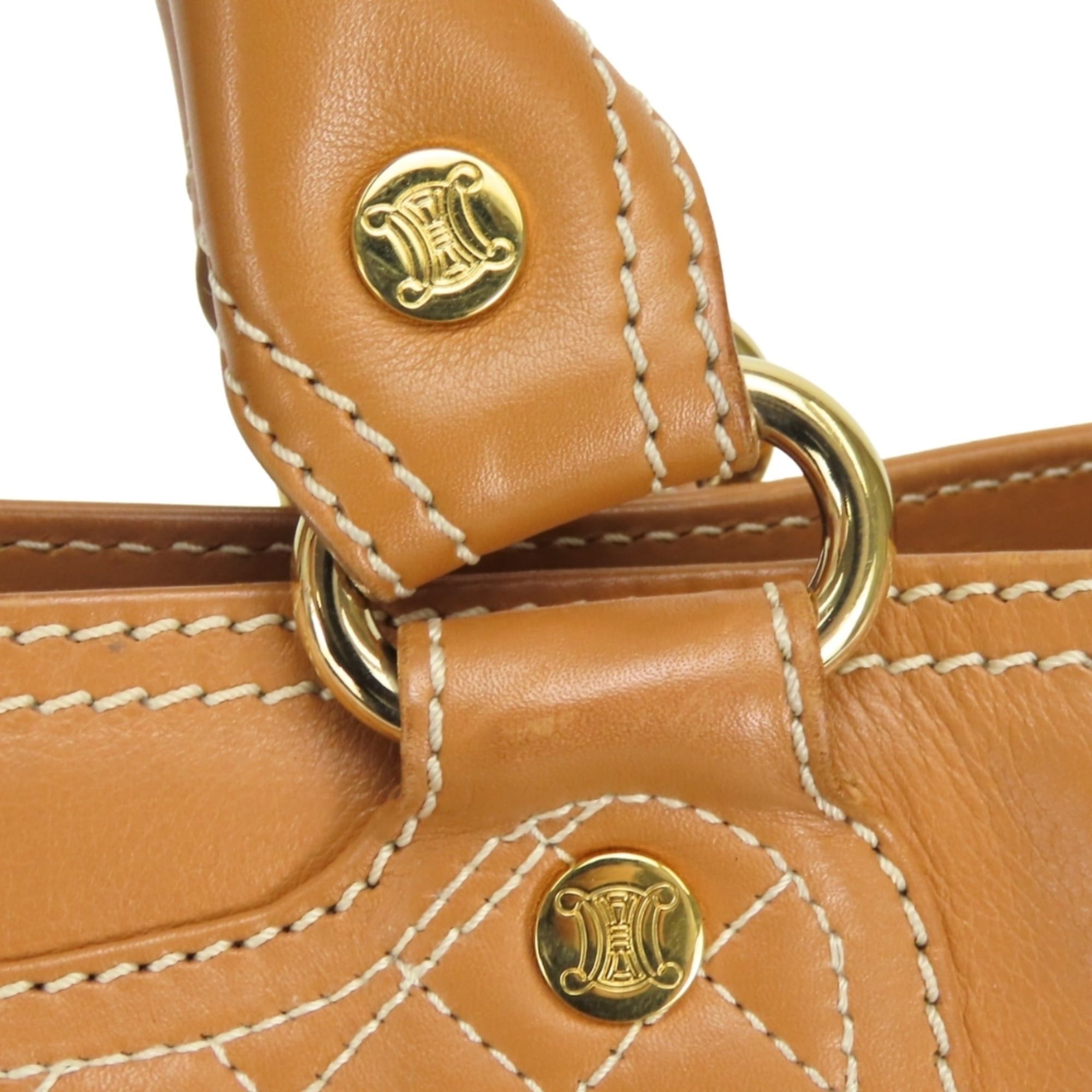 Celine Celine Boogie Bag handbag, leather, camel brown, gold hardware, women's. Size ONE SIZE - 18 Thumbnail