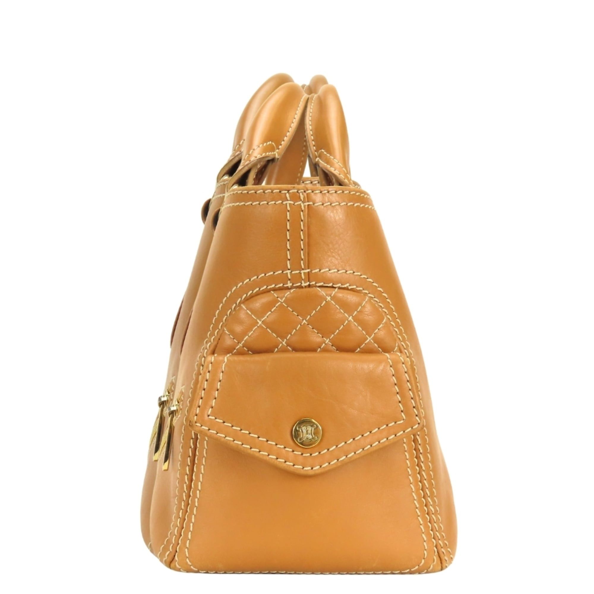 Celine Celine Boogie Bag handbag, leather, camel brown, gold hardware, women's. Size ONE SIZE - 4 Thumbnail