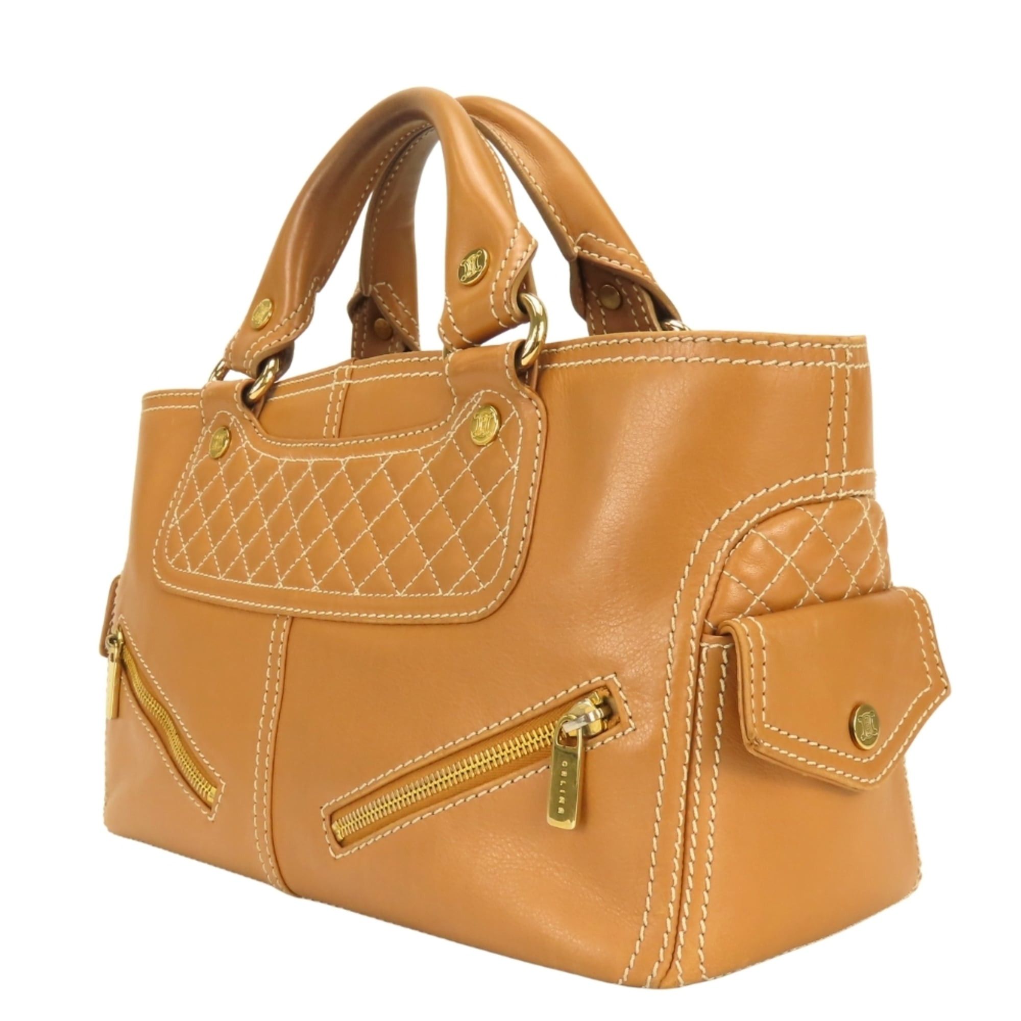 Celine Celine Boogie Bag handbag, leather, camel brown, gold hardware, women's. Size ONE SIZE - 3 Thumbnail