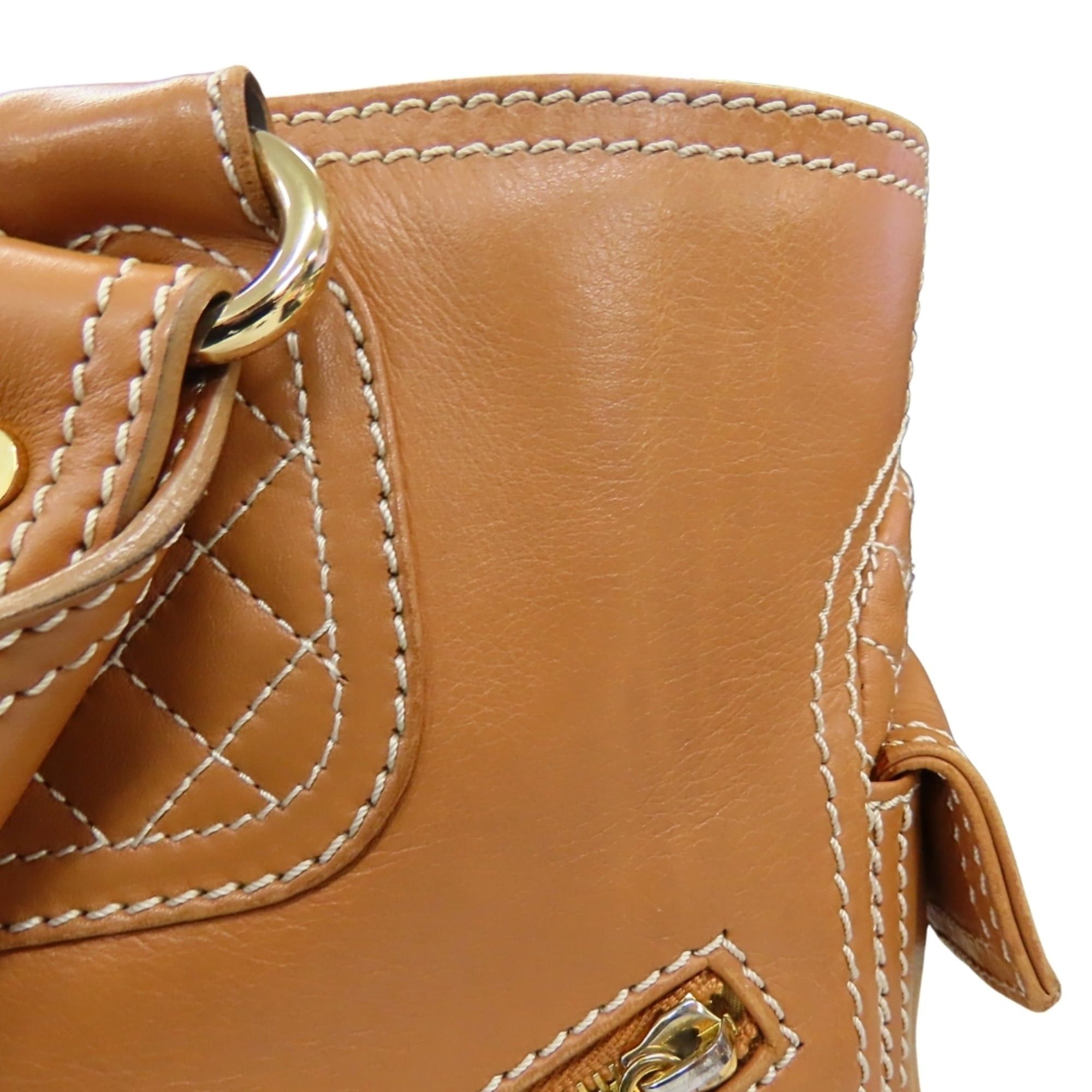 Celine Celine Boogie Bag handbag, leather, camel brown, gold hardware, women's. Size ONE SIZE - 11 Thumbnail