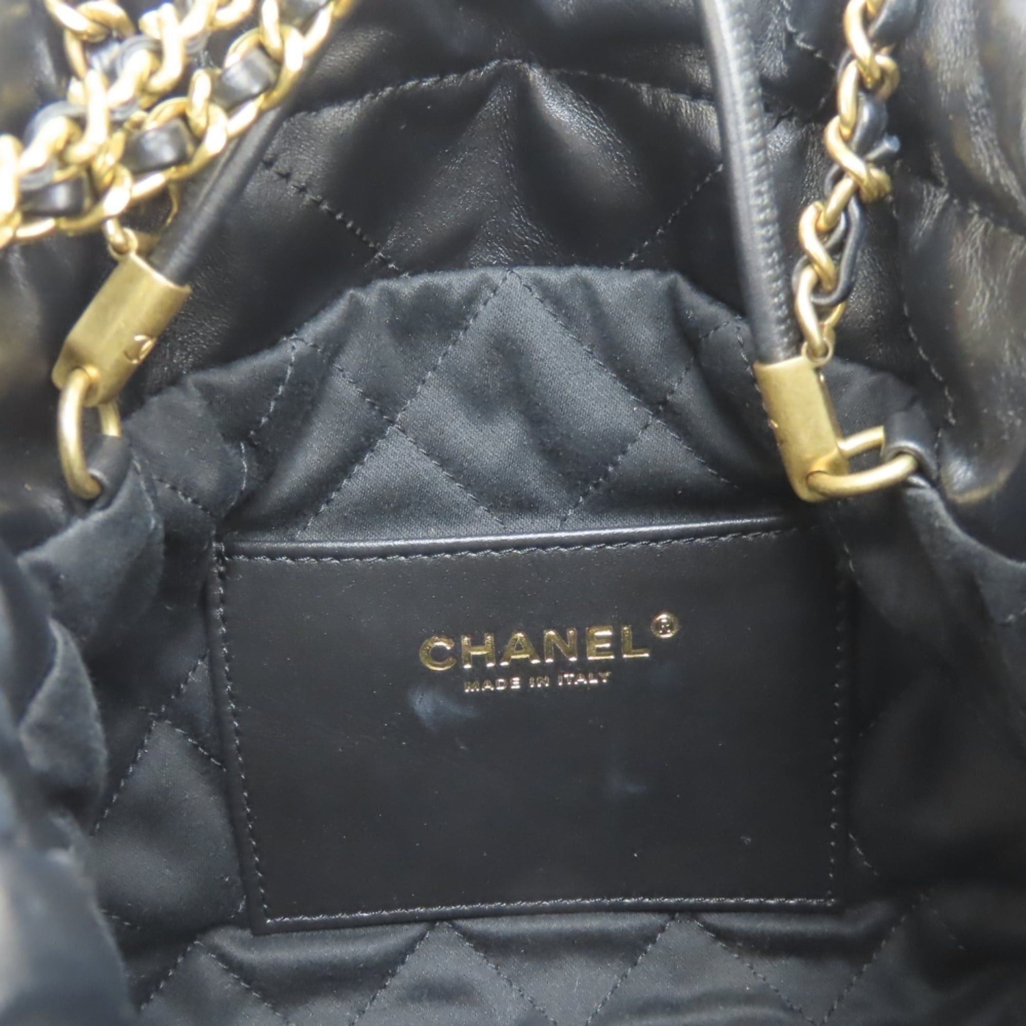 Chanel Chanel Shoulder Bag, 22 Mini Handbag AS3980, Shiny Calfskin, Black, Gold Hardware, Women's CHANEL Size ONE SIZE - 15 Thumbnail