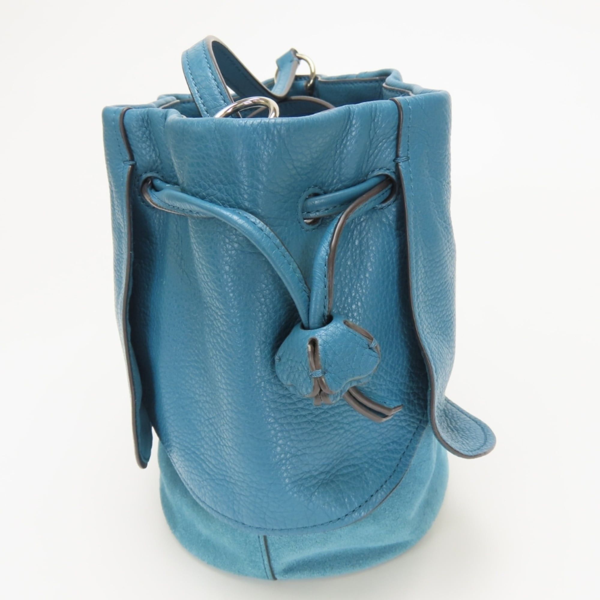 Coach Coach Shoulder Bag F11829 Leather Suede Turquoise Blue Drawstring Mini for Women COACH Size ONE SIZE - 11 Thumbnail