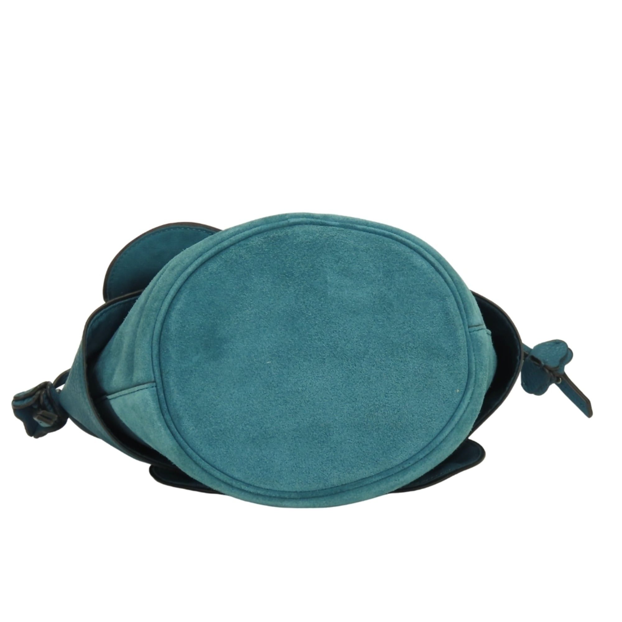 Coach Coach Shoulder Bag F11829 Leather Suede Turquoise Blue Drawstring Mini for Women COACH Size ONE SIZE - 5 Thumbnail