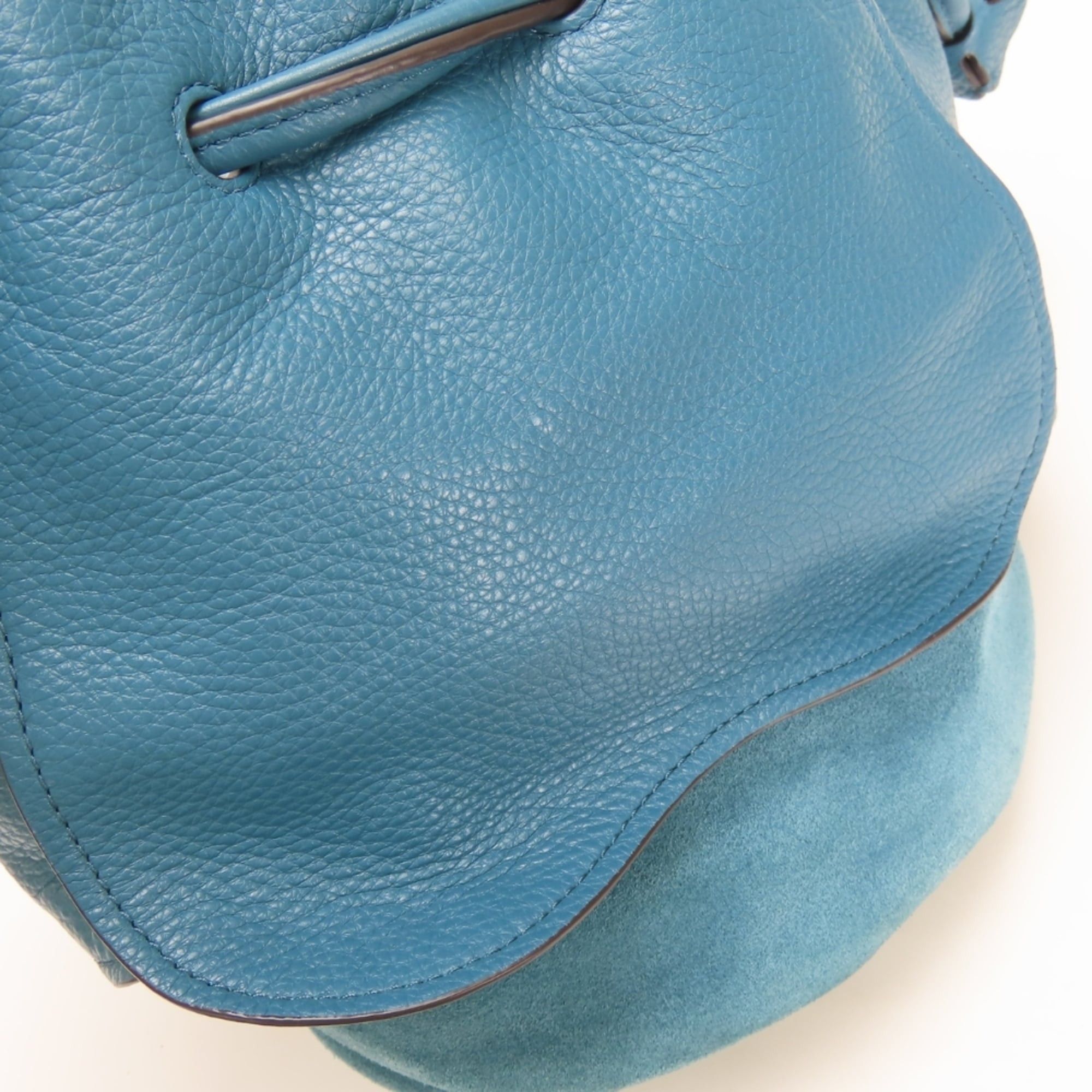 Coach Coach Shoulder Bag F11829 Leather Suede Turquoise Blue Drawstring Mini for Women COACH Size ONE SIZE - 9 Thumbnail