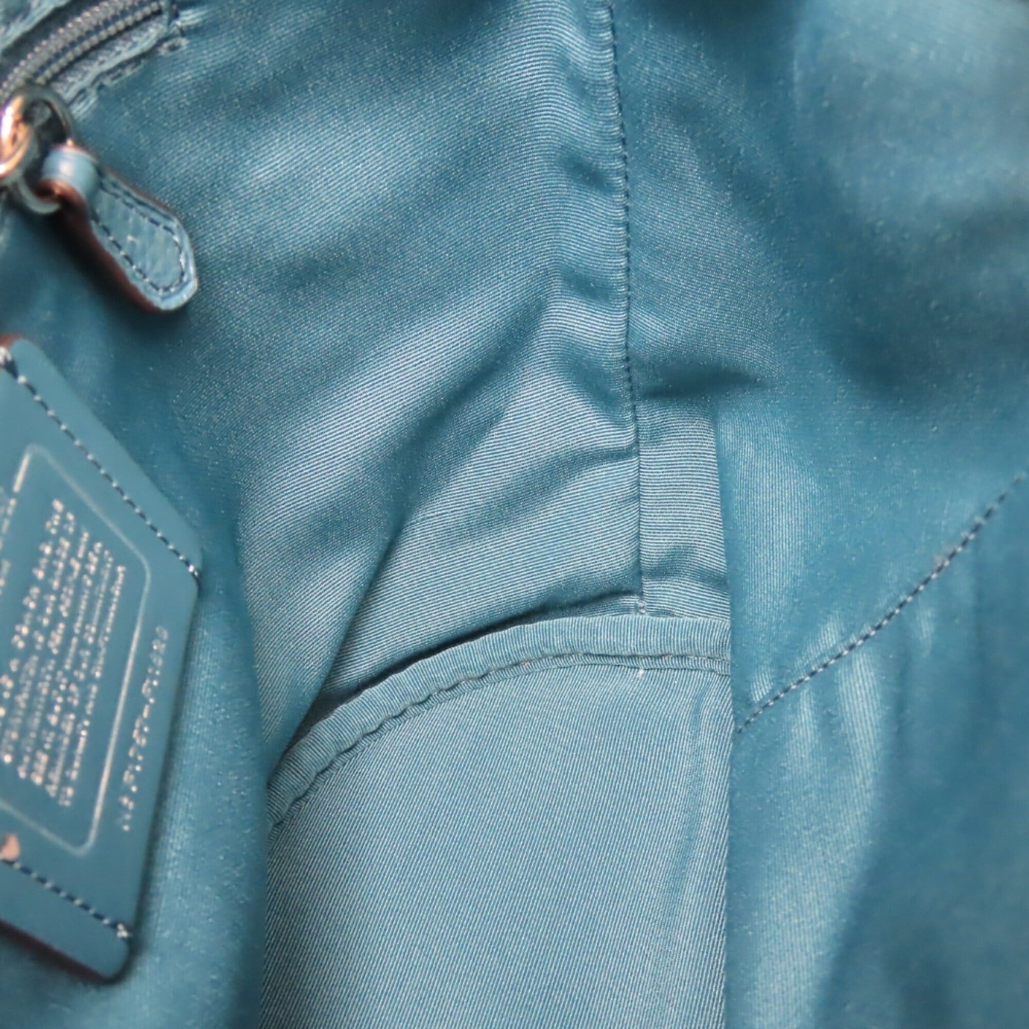 Coach Coach Shoulder Bag F11829 Leather Suede Turquoise Blue Drawstring Mini for Women COACH Size ONE SIZE - 17 Thumbnail