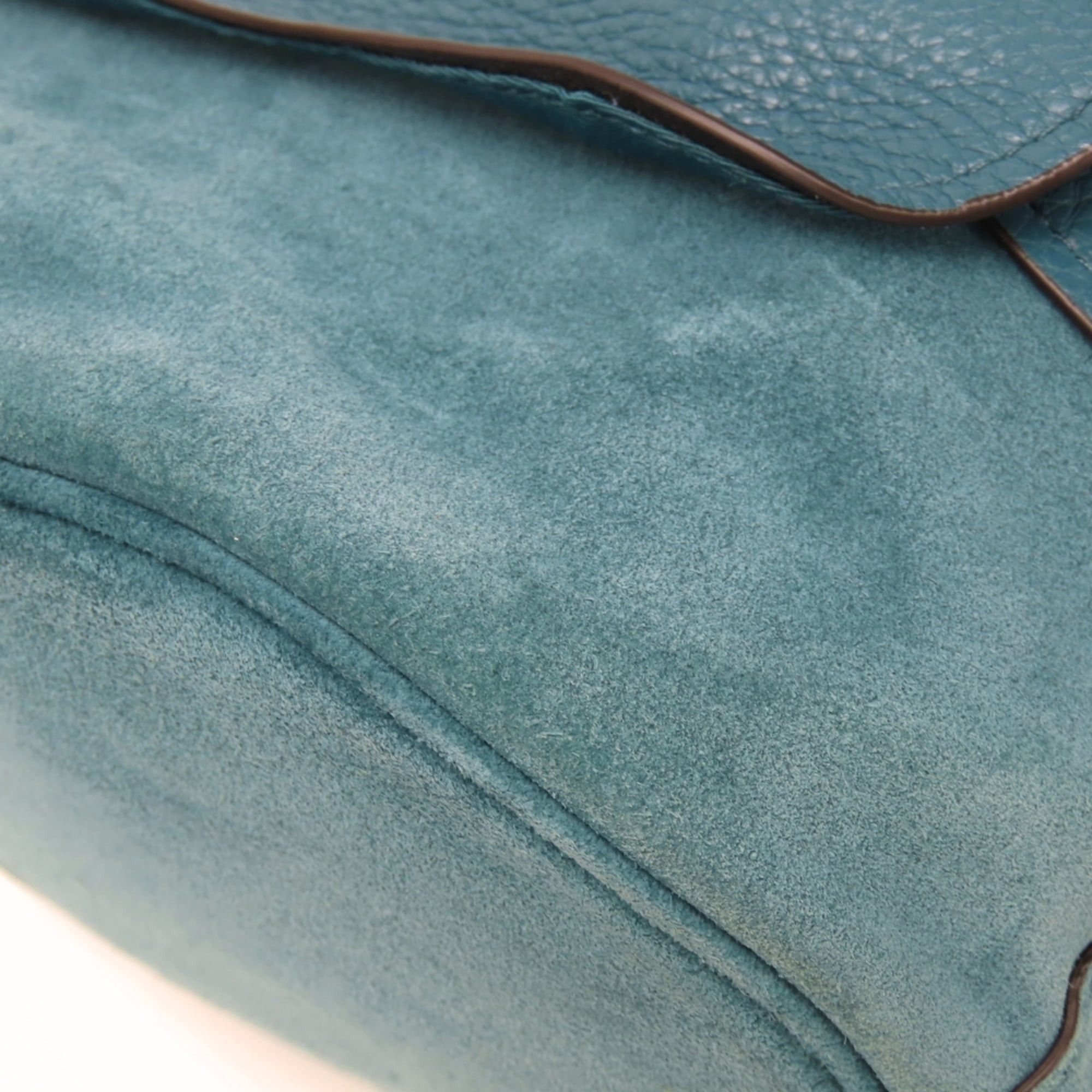 Coach Coach Shoulder Bag F11829 Leather Suede Turquoise Blue Drawstring Mini for Women COACH Size ONE SIZE - 7 Thumbnail