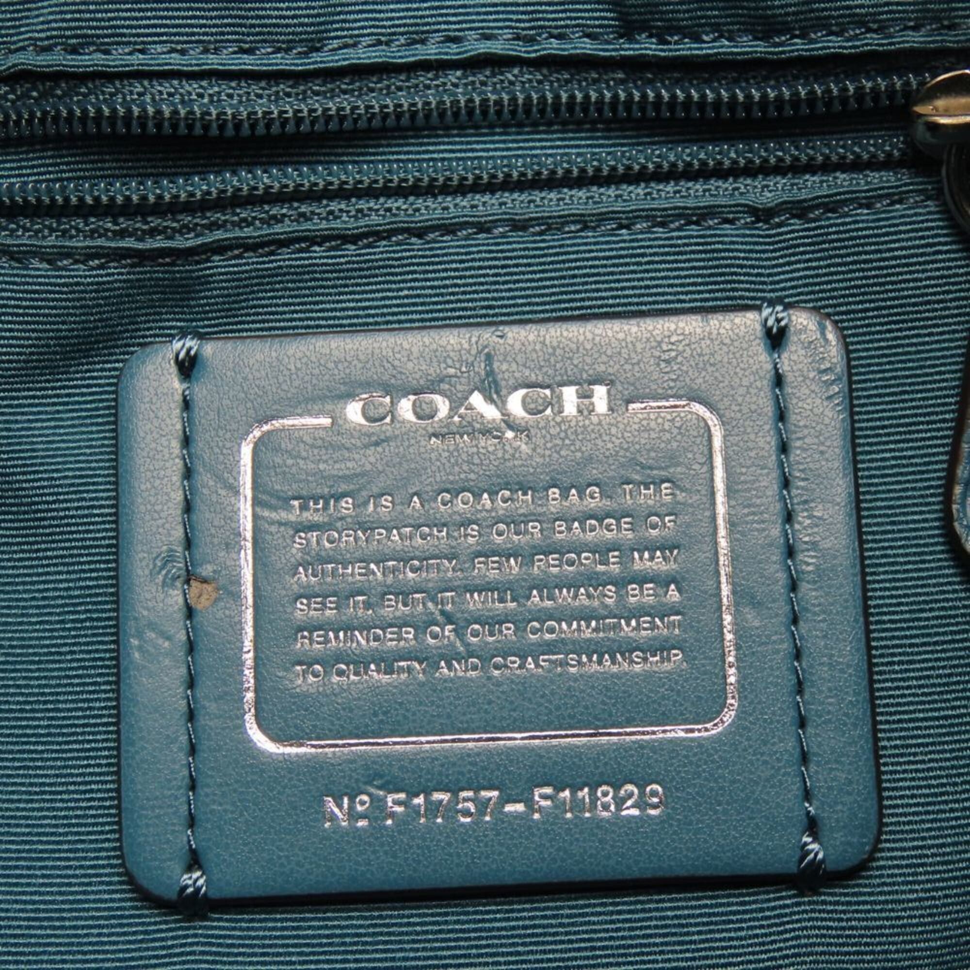 Coach Coach Shoulder Bag F11829 Leather Suede Turquoise Blue Drawstring Mini for Women COACH Size ONE SIZE - 18 Thumbnail