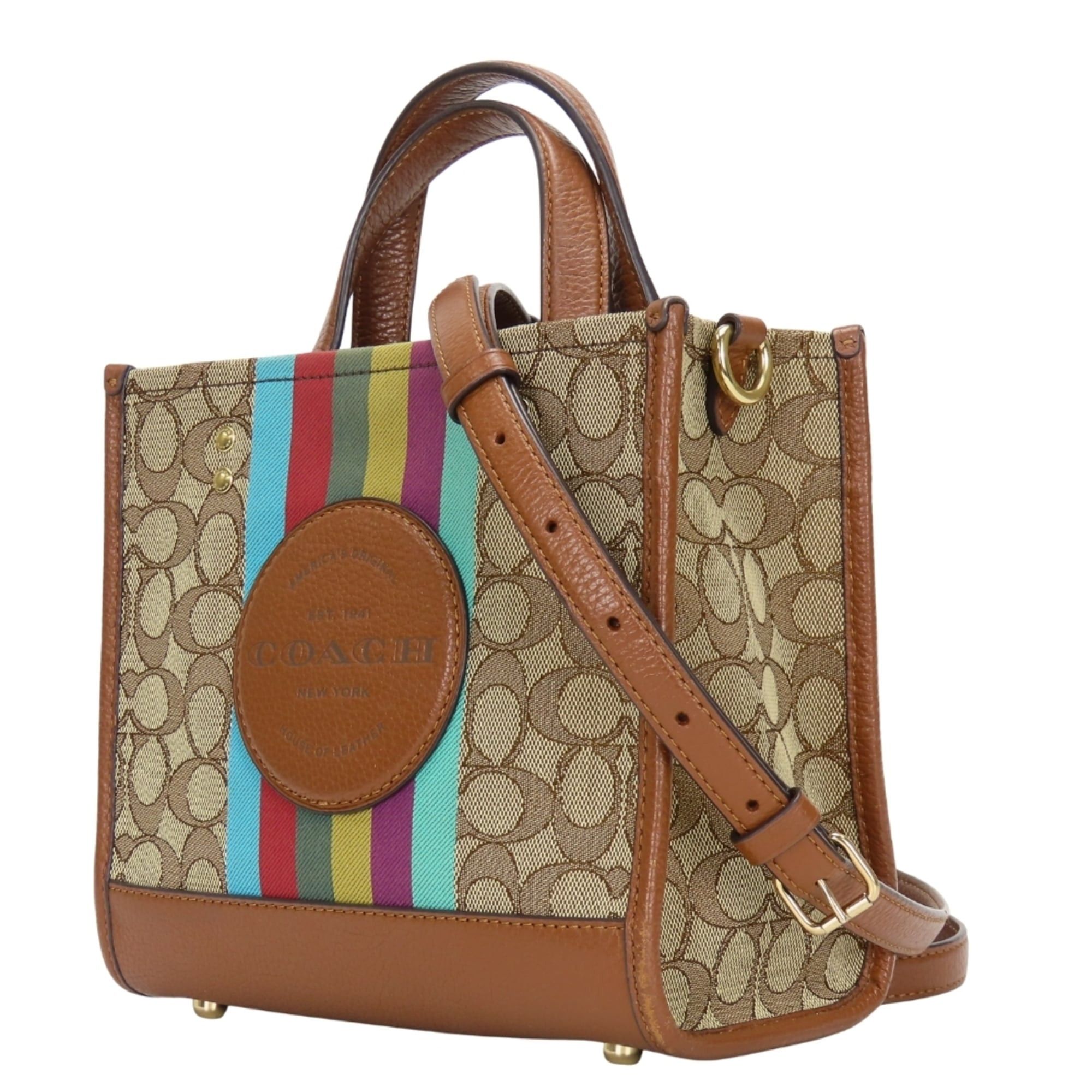 Coach Coach Dempsey Tote Handbag C5637 Signature Canvas Leather Brown Shoulder Bag for Women COACH Size ONE SIZE - 3 Thumbnail