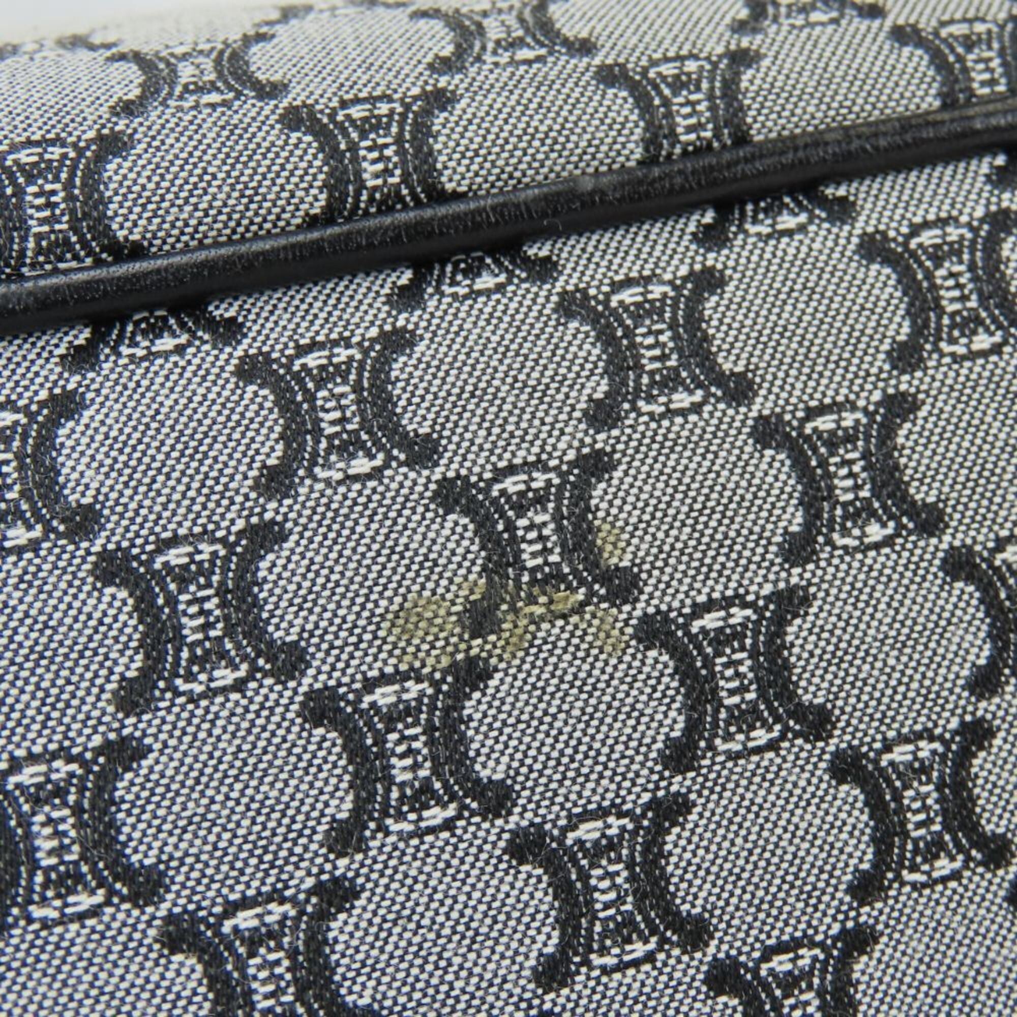 Celine Celine Macadam Canvas Leather Tote Bag, Gray/Black, Triomphe, Women's. Size ONE SIZE - 8 Thumbnail