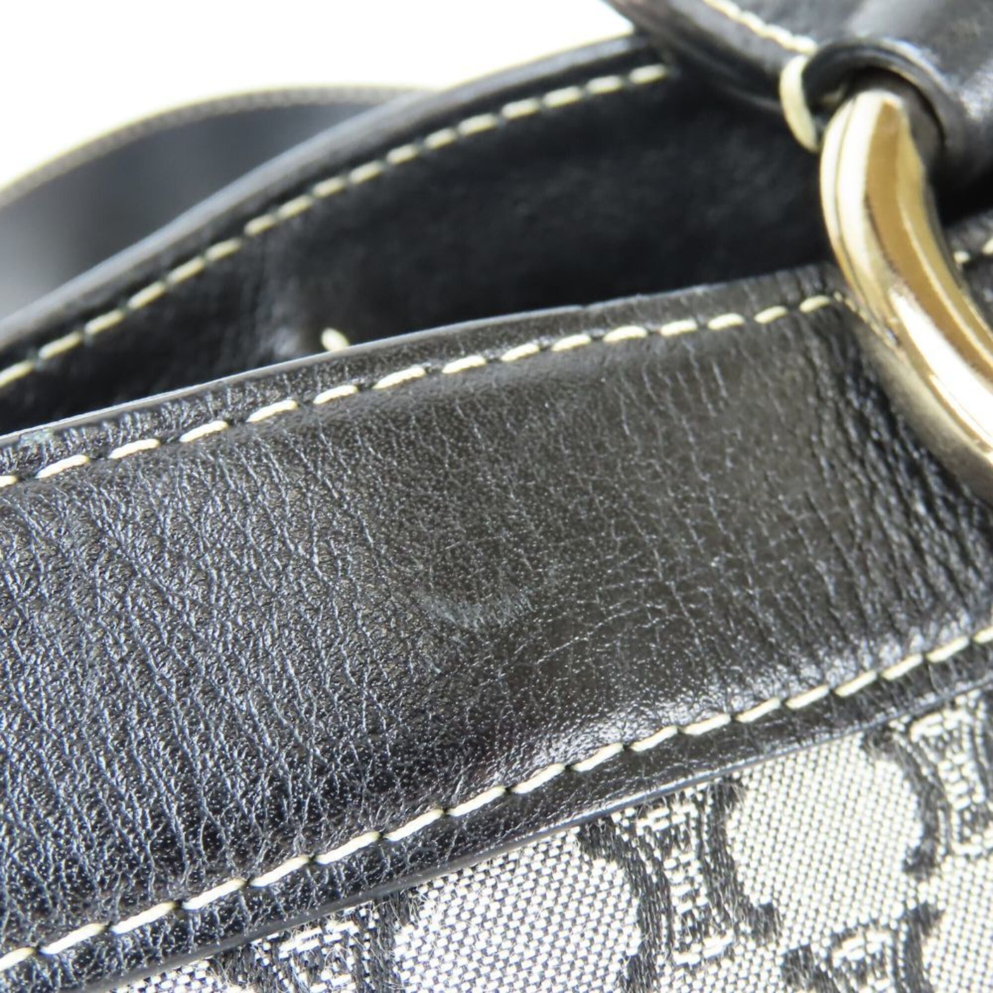 Celine Celine Macadam Canvas Leather Tote Bag, Gray/Black, Triomphe, Women's. Size ONE SIZE - 14 Thumbnail