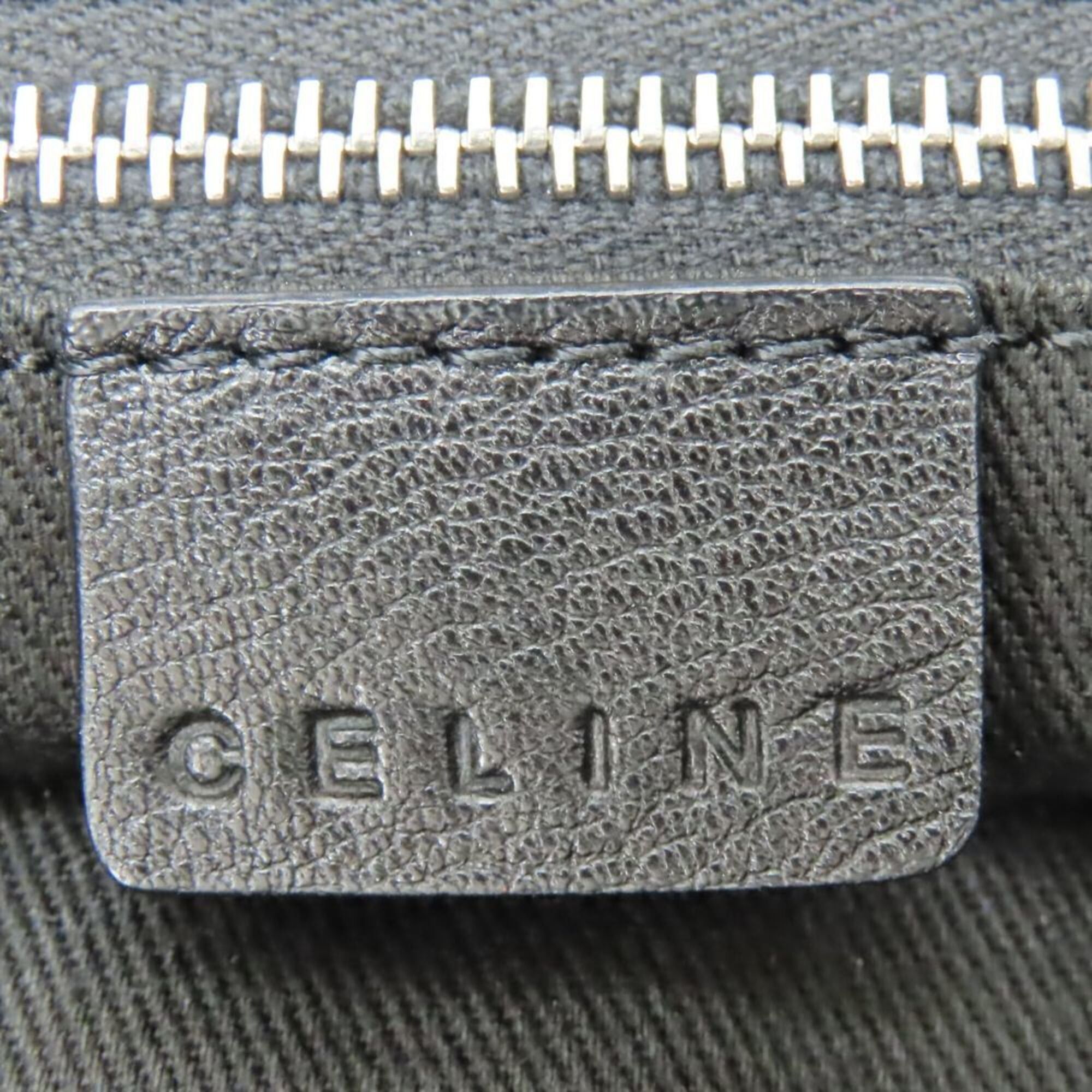Celine Celine Macadam Canvas Leather Tote Bag, Gray/Black, Triomphe, Women's. Size ONE SIZE - 16 Thumbnail