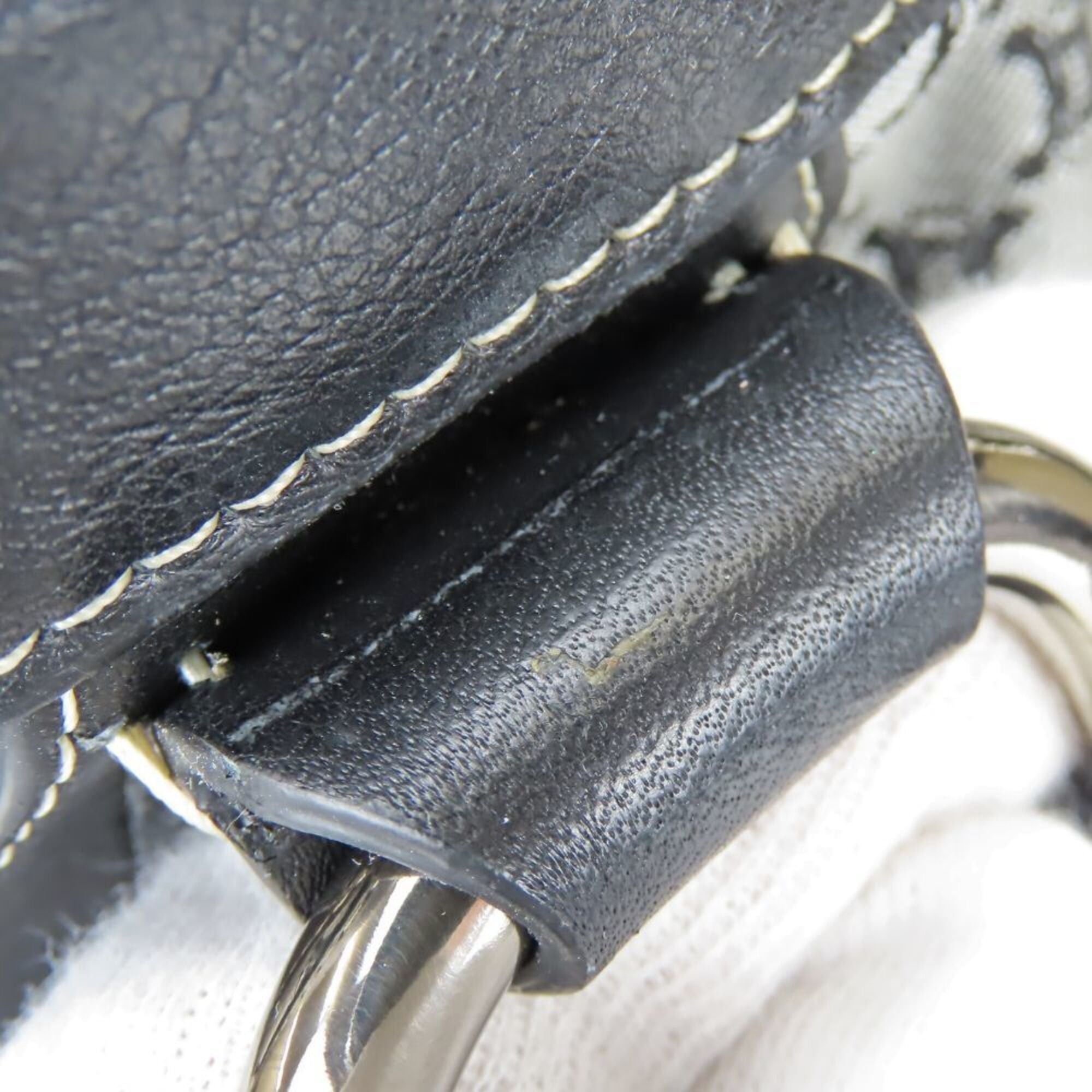 Celine Celine Macadam Canvas Leather Tote Bag, Gray/Black, Triomphe, Women's. Size ONE SIZE - 13 Thumbnail