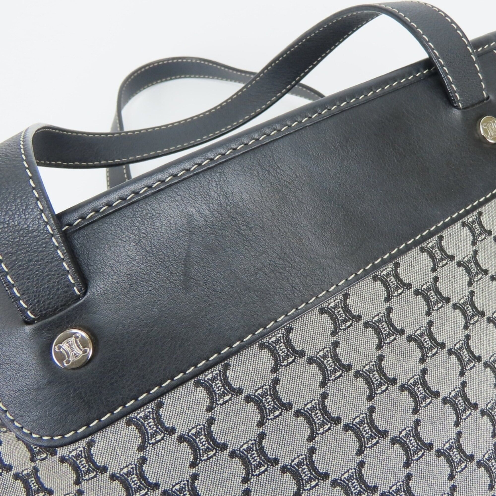 Celine Celine Macadam Tote Bag, Gray/Black, Women's Size ONE SIZE - 22 Thumbnail