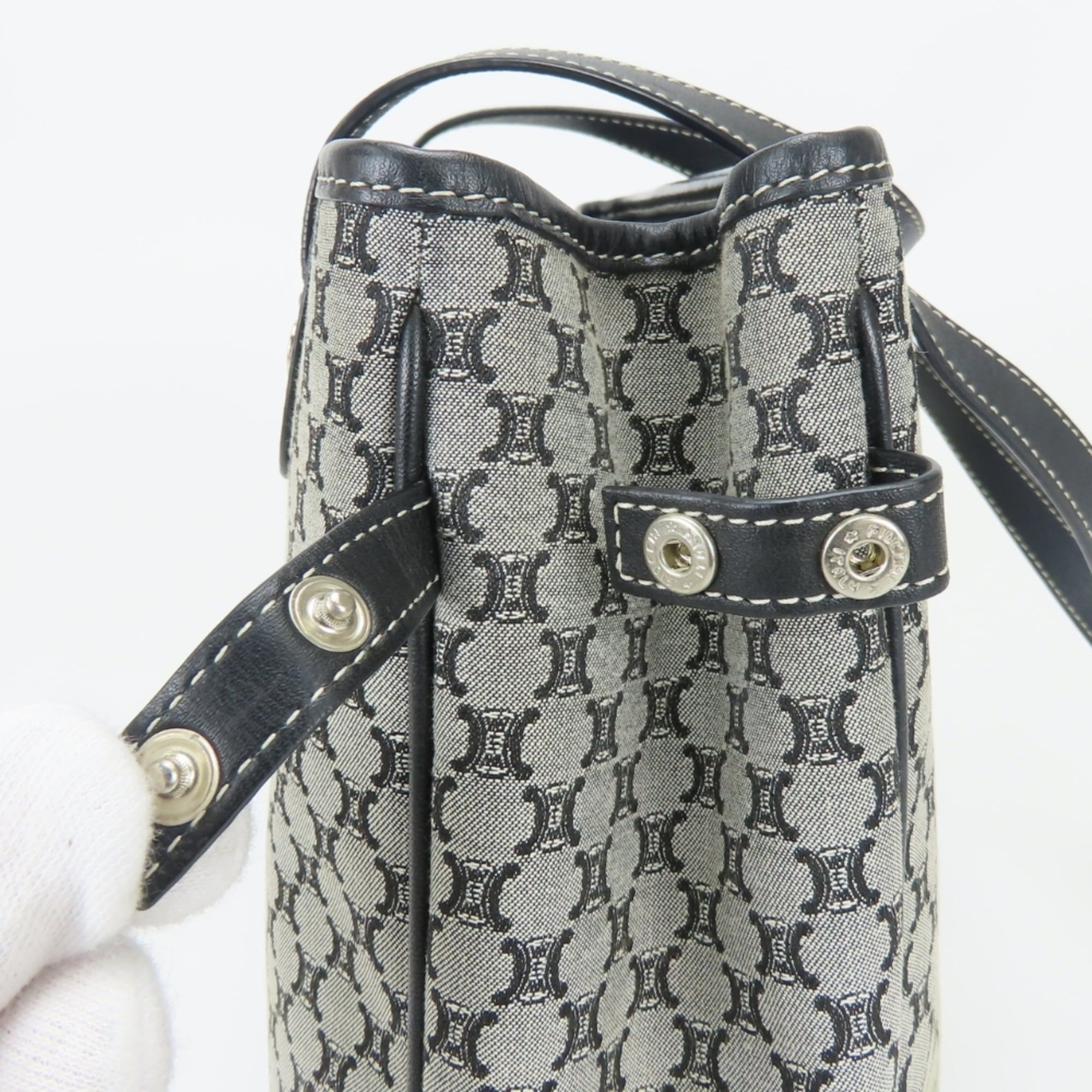 Celine Celine Macadam Tote Bag, Gray/Black, Women's Size ONE SIZE - 9 Thumbnail