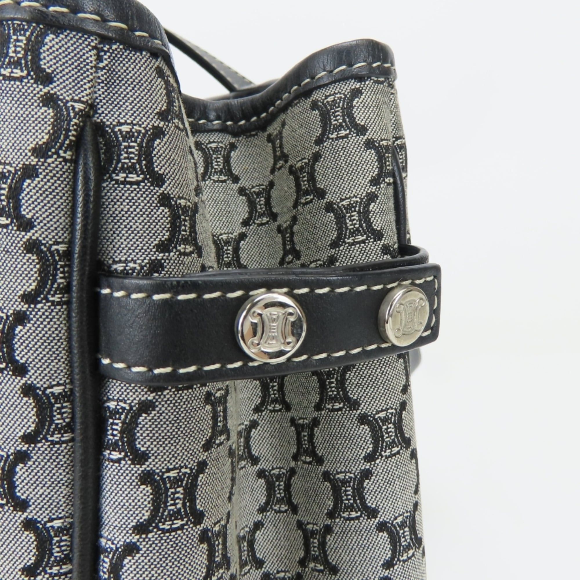 Celine Celine Macadam Tote Bag, Gray/Black, Women's Size ONE SIZE - 8 Thumbnail