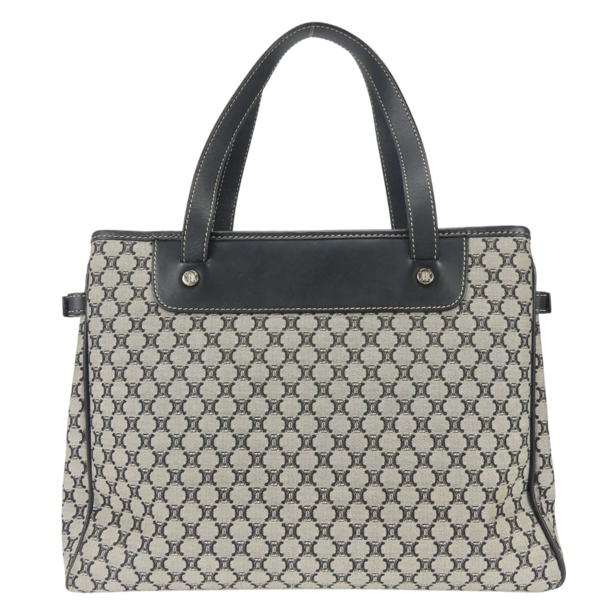 Celine Celine Macadam Tote Bag, Gray/Black, Women's Size ONE SIZE - 4 Thumbnail