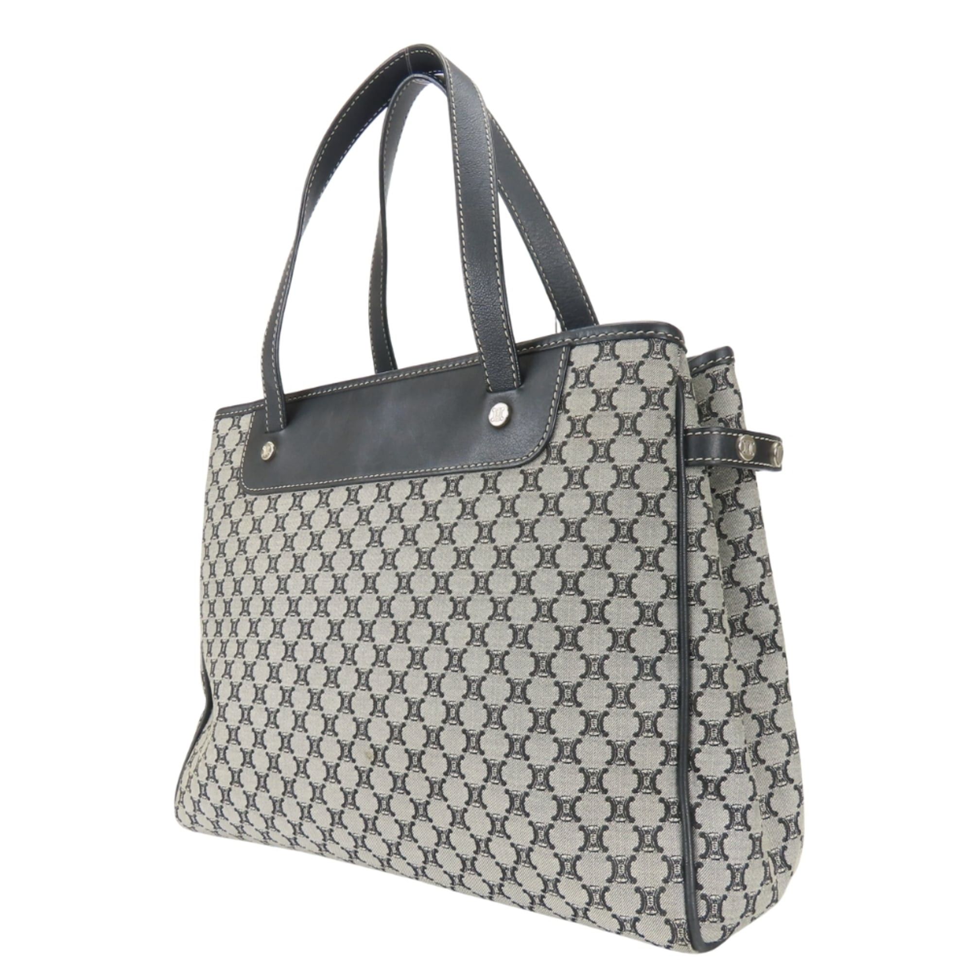 Celine Celine Macadam Tote Bag, Gray/Black, Women's Size ONE SIZE - 3 Thumbnail