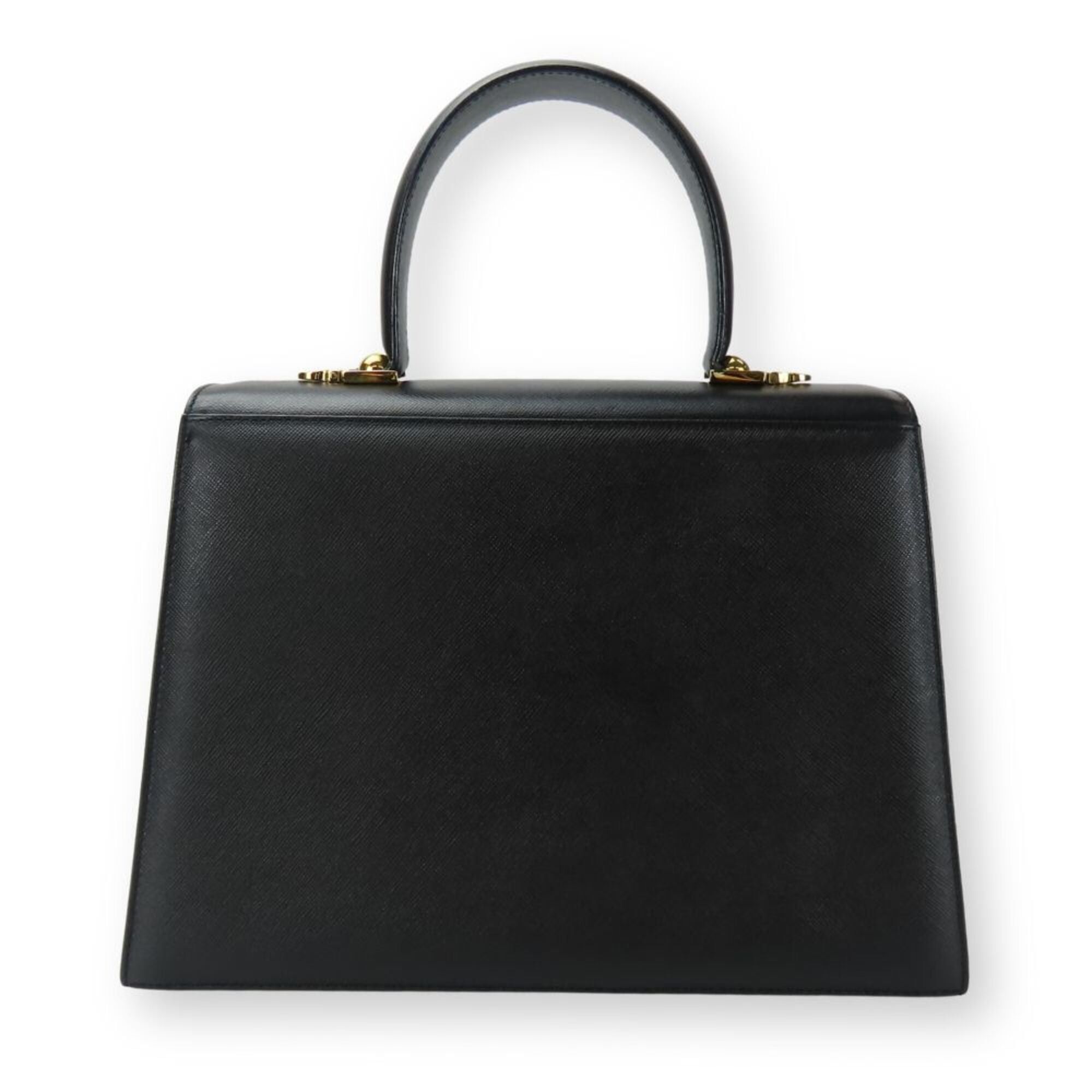Salvatore Ferragamo Salvatore Ferragamo handbag BA-21 2181 Gancini leather black gold hardware women's Size ONE SIZE - 4 Thumbnail