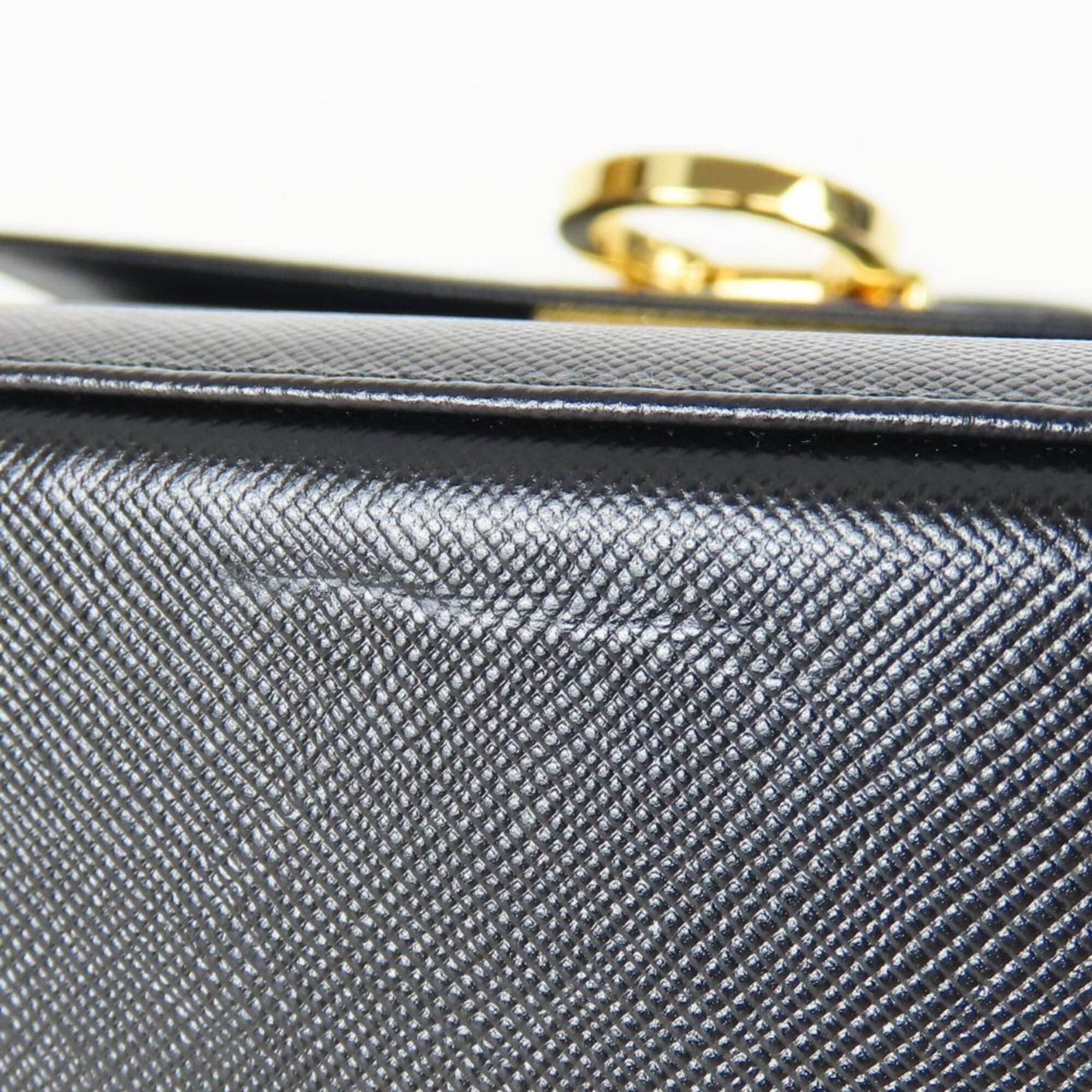 Salvatore Ferragamo Salvatore Ferragamo handbag BA-21 2181 Gancini leather black gold hardware women's Size ONE SIZE - 6 Thumbnail