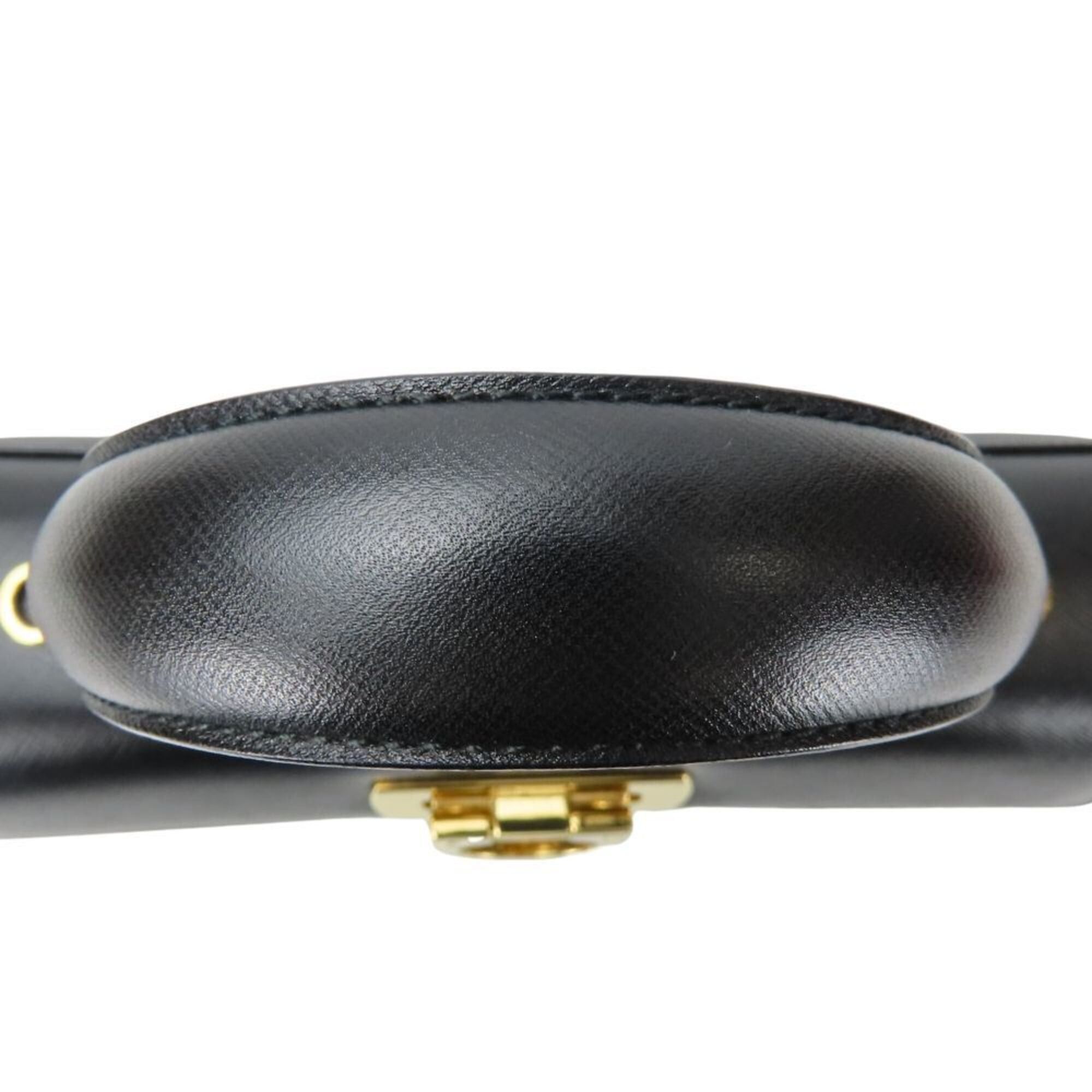 Salvatore Ferragamo Salvatore Ferragamo handbag BA-21 2181 Gancini leather black gold hardware women's Size ONE SIZE - 11 Thumbnail