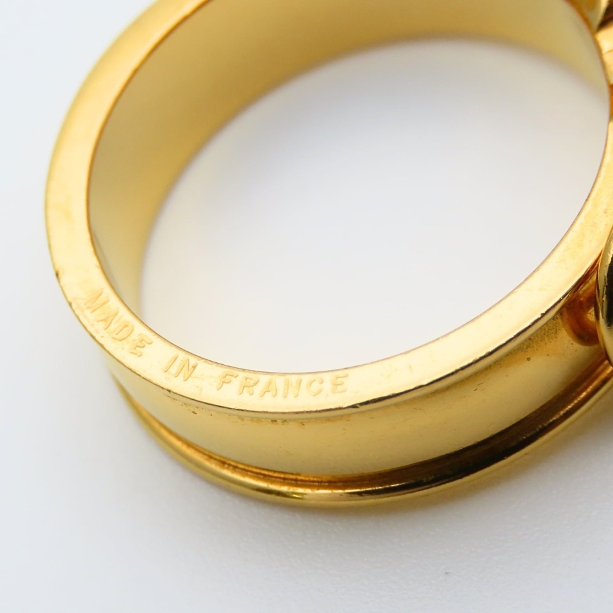 Hermes Hermes Scarf Ring, Belt Motif, Metal, GP, Women's Size ONE SIZE - 5 Thumbnail