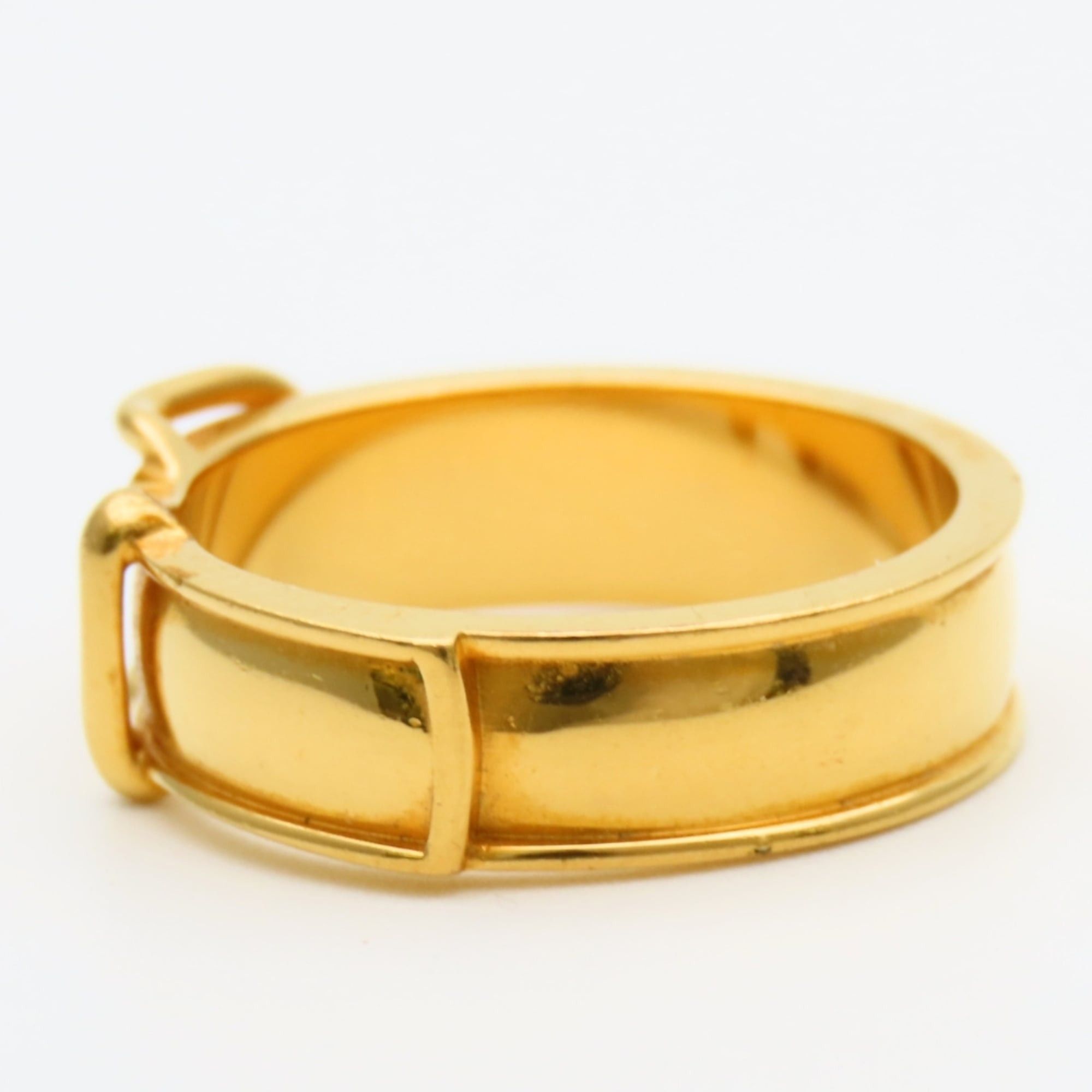 Hermes Hermes Scarf Ring, Belt Motif, Metal, GP, Women's Size ONE SIZE - 4 Thumbnail