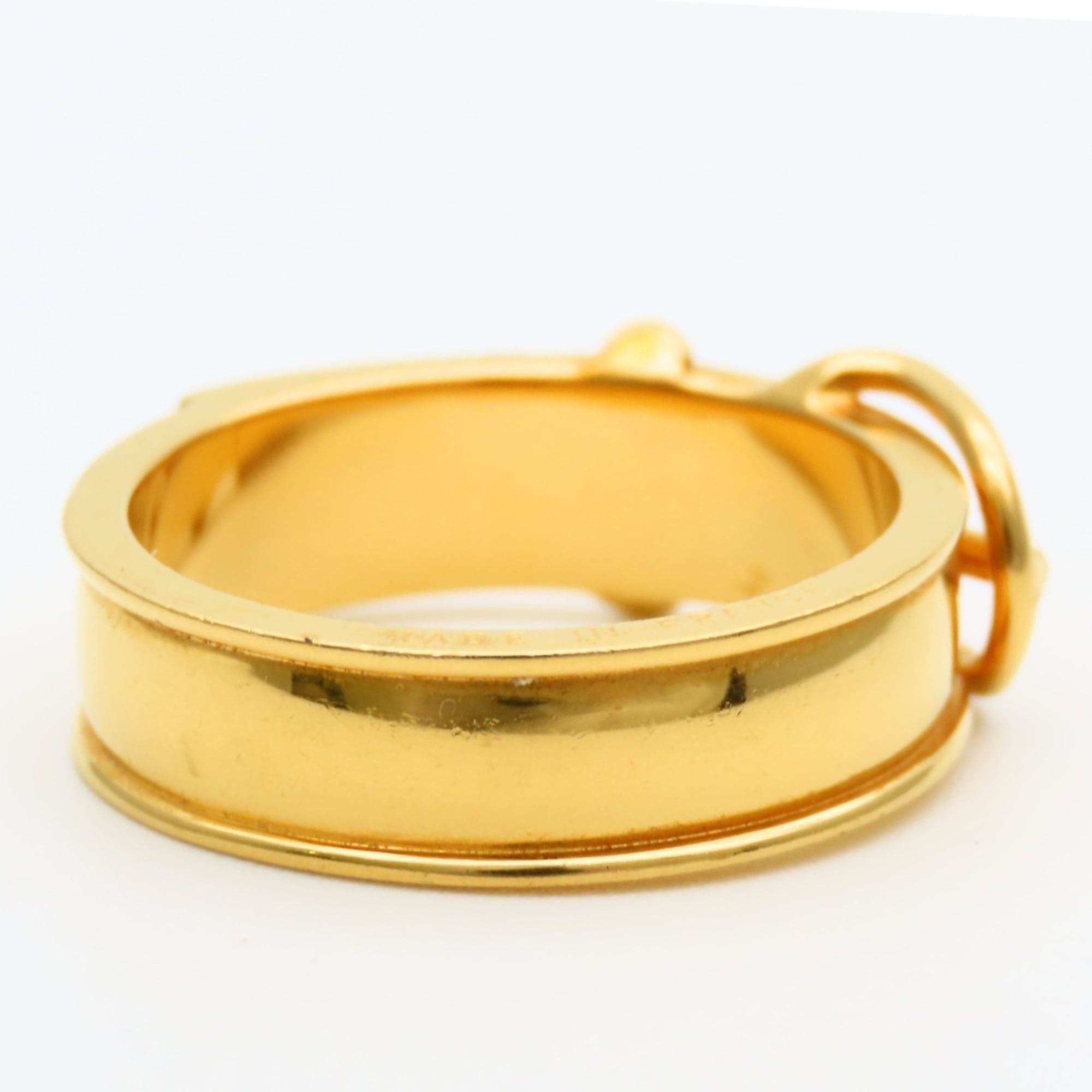 Hermes Hermes Scarf Ring, Belt Motif, Metal, GP, Women's Size ONE SIZE - 3 Thumbnail