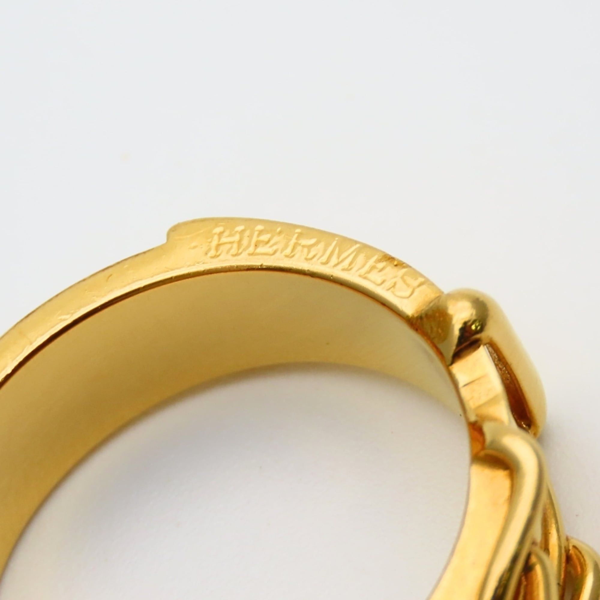 Hermes Hermes Scarf Ring, Belt Motif, Metal, GP, Women's Size ONE SIZE - 6 Thumbnail