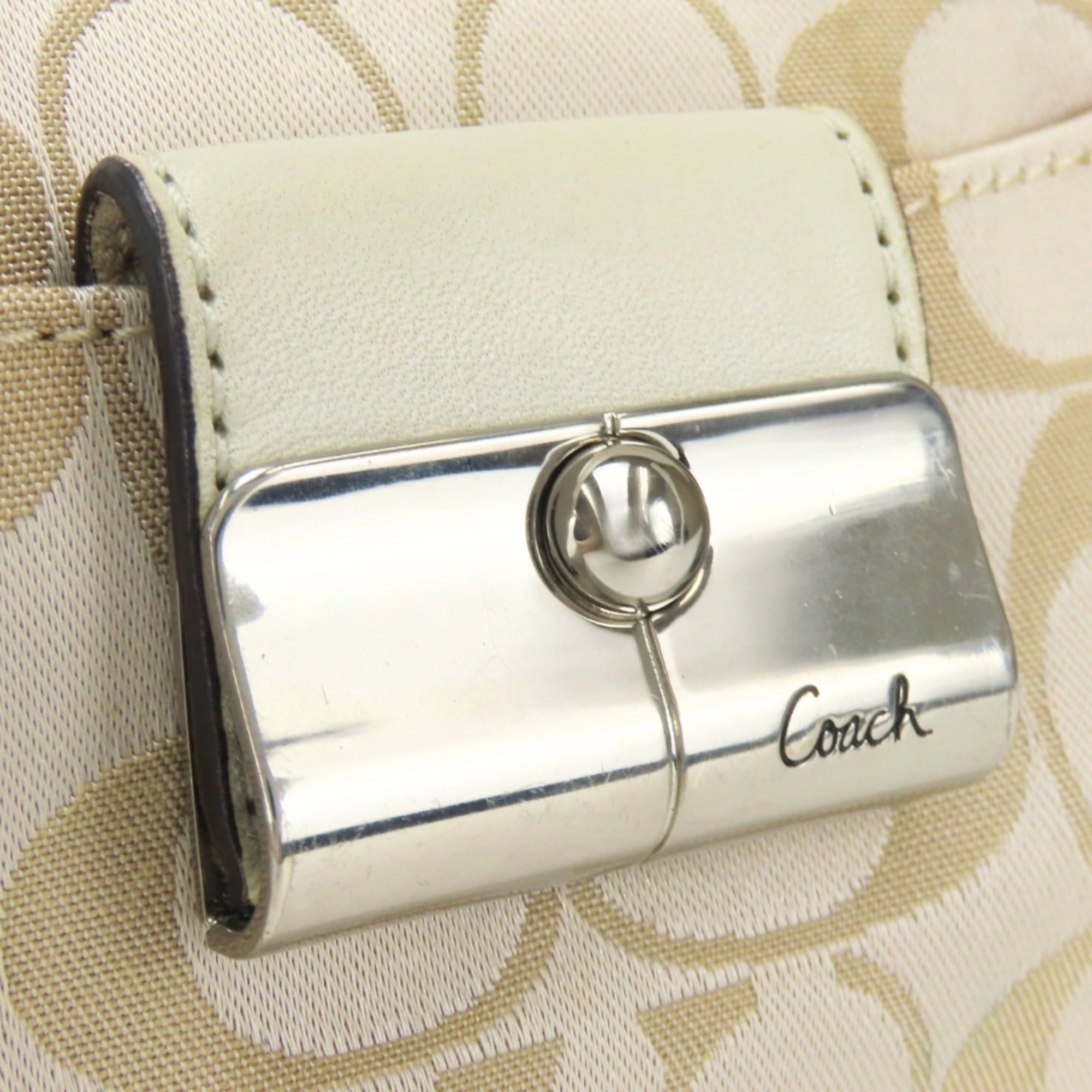 Coach Coach Shoulder Bag Signature 43740 Canvas Leather Gold Greige Women's COACH Size ONE SIZE - 12 Thumbnail
