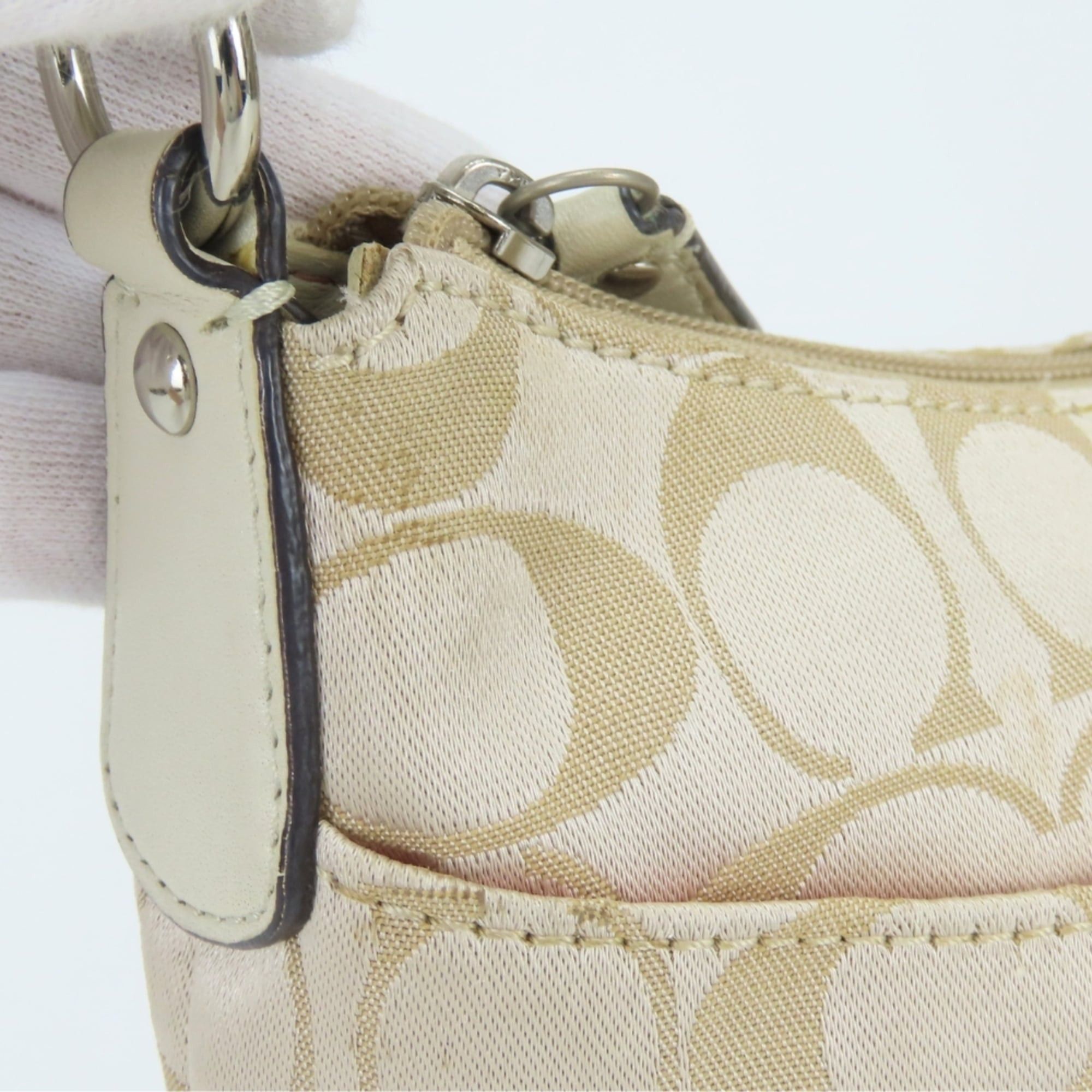 Coach Coach Shoulder Bag Signature 43740 Canvas Leather Gold Greige Women's COACH Size ONE SIZE - 10 Thumbnail