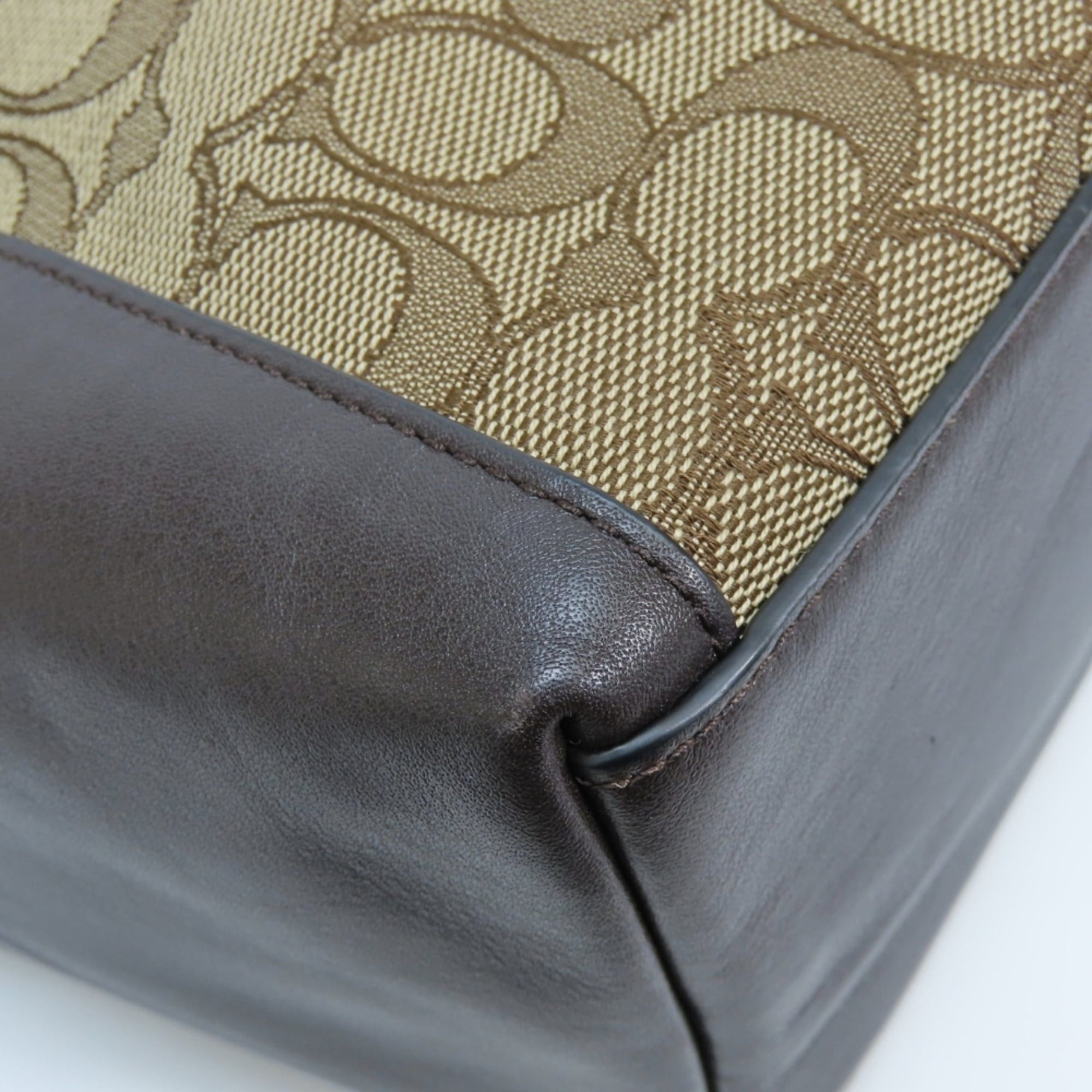 Coach Coach Signature Tote Bag 36370, Canvas and Leather, Beige Dark Brown, Gold Hardware, Women's. Size ONE SIZE - 6 Thumbnail