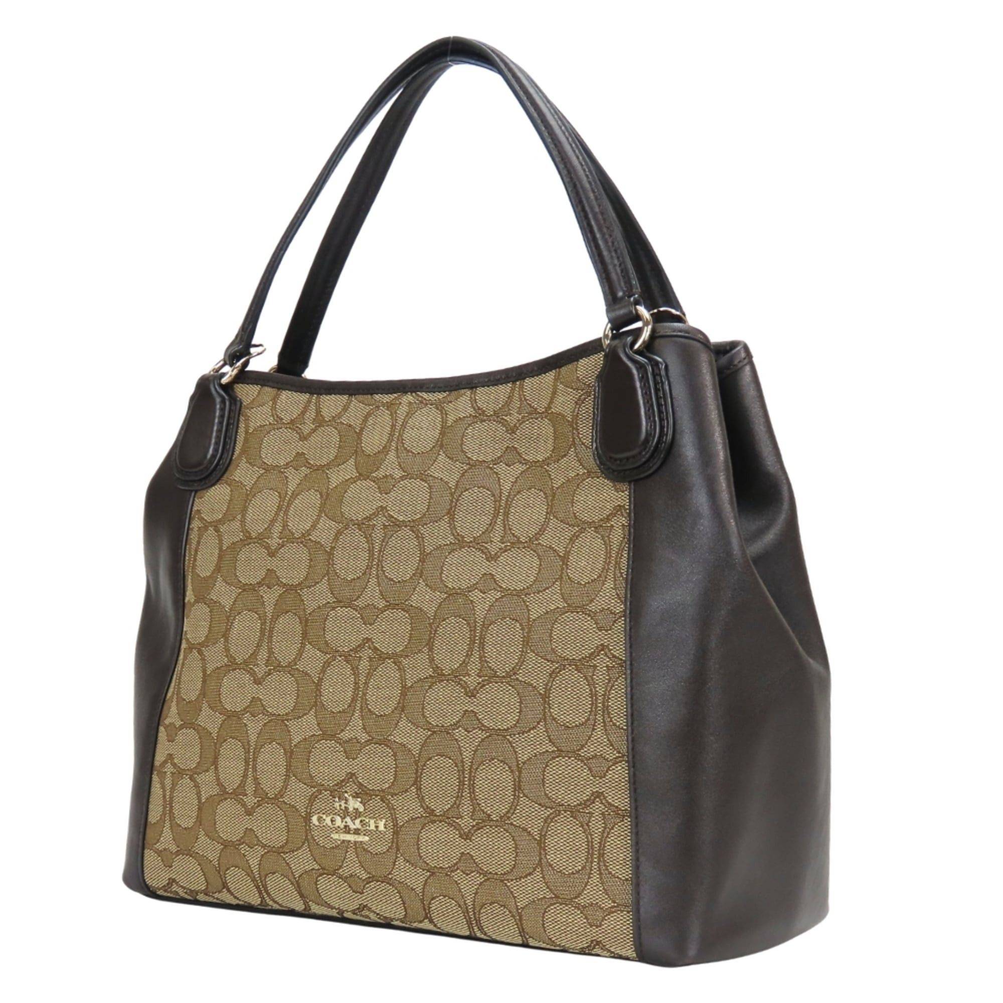 Coach Coach Signature Tote Bag 36370, Canvas and Leather, Beige Dark Brown, Gold Hardware, Women's. Size ONE SIZE - 3 Thumbnail