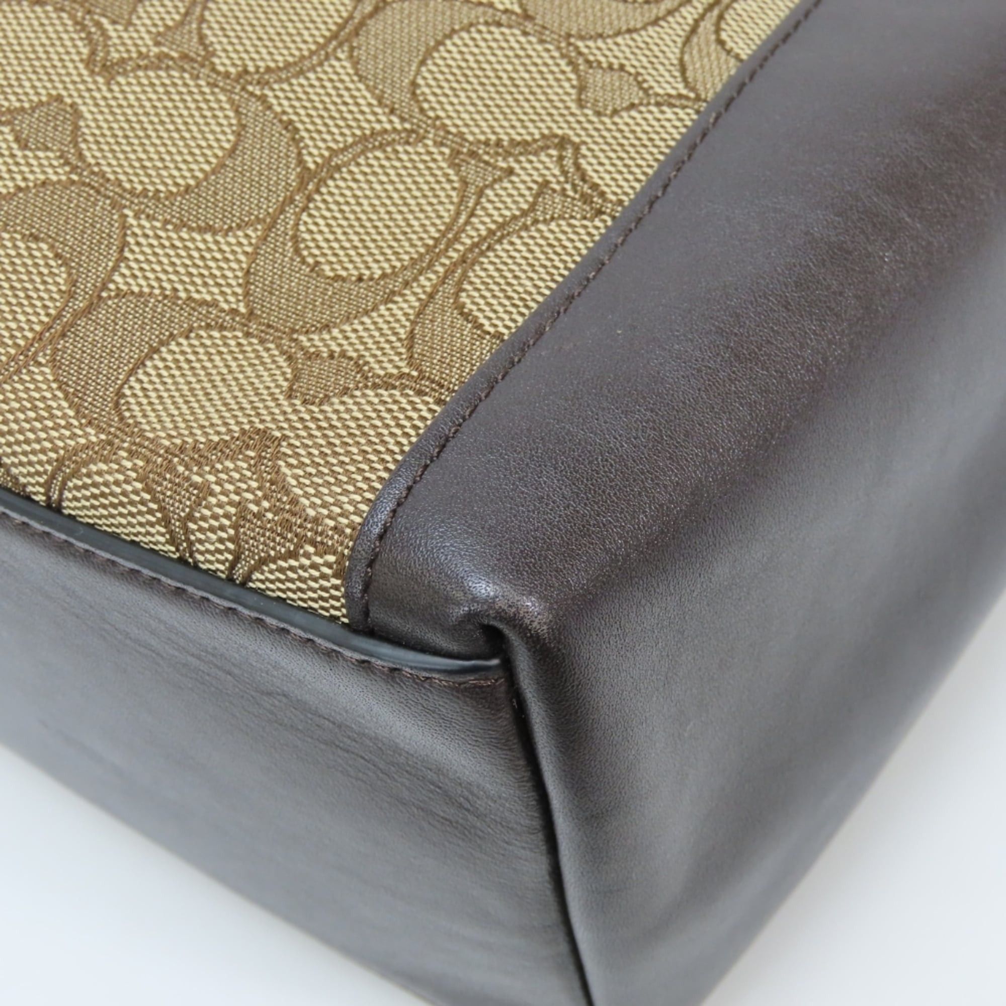 Coach Coach Signature Tote Bag 36370, Canvas and Leather, Beige Dark Brown, Gold Hardware, Women's. Size ONE SIZE - 7 Thumbnail