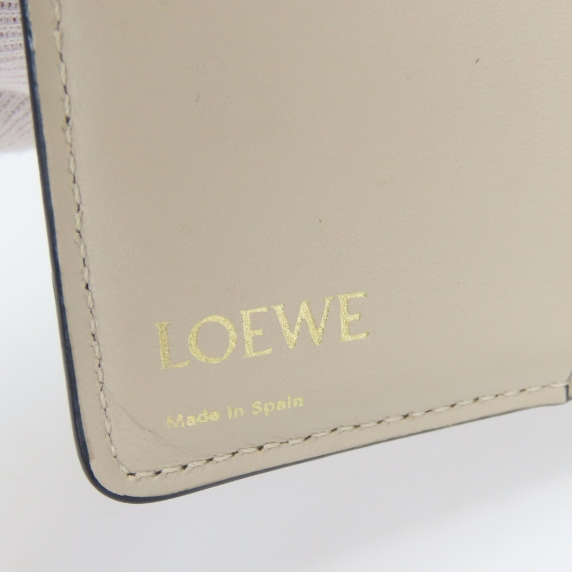 Loewe Loewe Bi-fold Wallet, Anagram Leather, Greige, Gold Hardware, Compact Women's LOEWE Size ONE SIZE - 10 Thumbnail