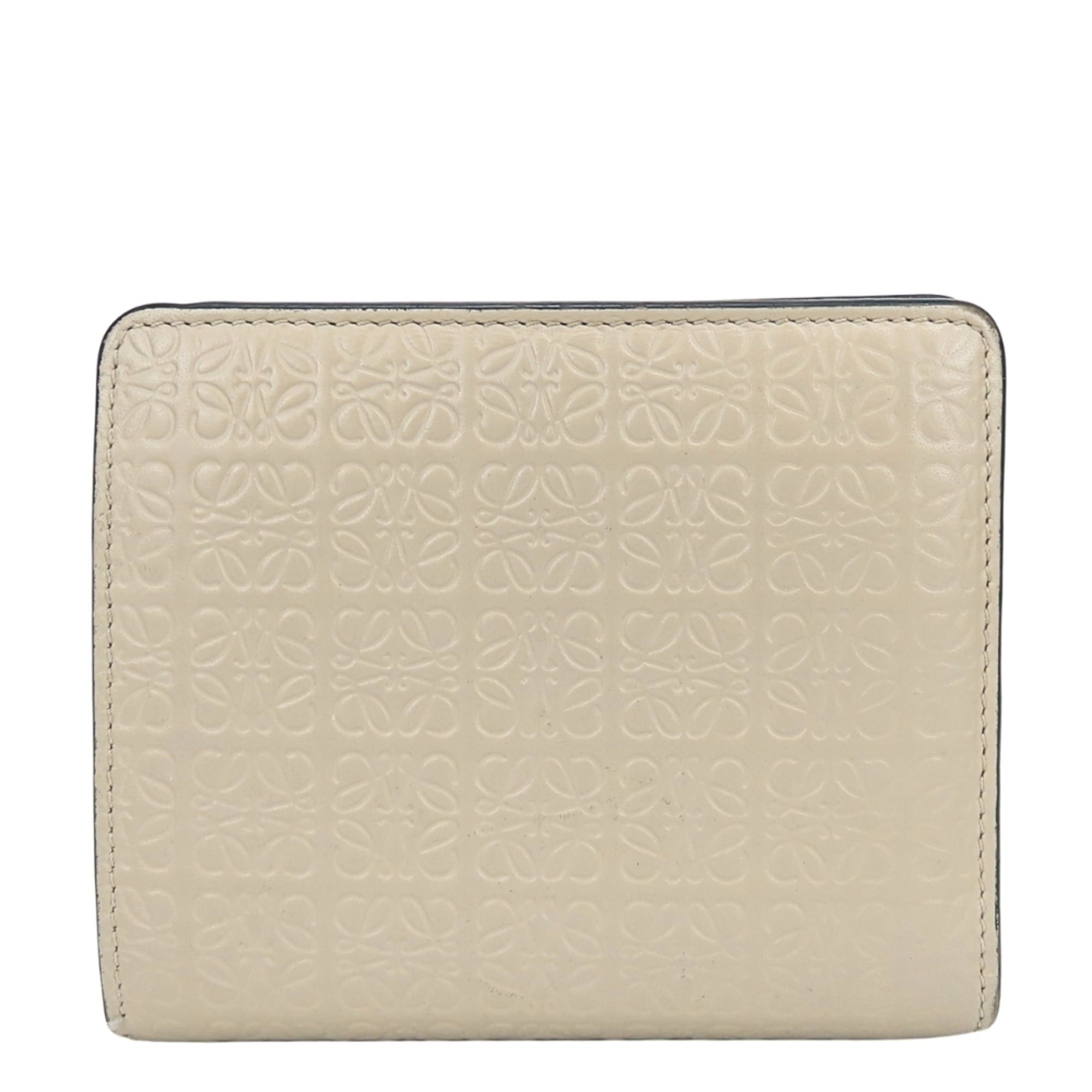 Loewe Loewe Bi-fold Wallet, Anagram Leather, Greige, Gold Hardware, Compact Women's LOEWE Size ONE SIZE - 2 Thumbnail