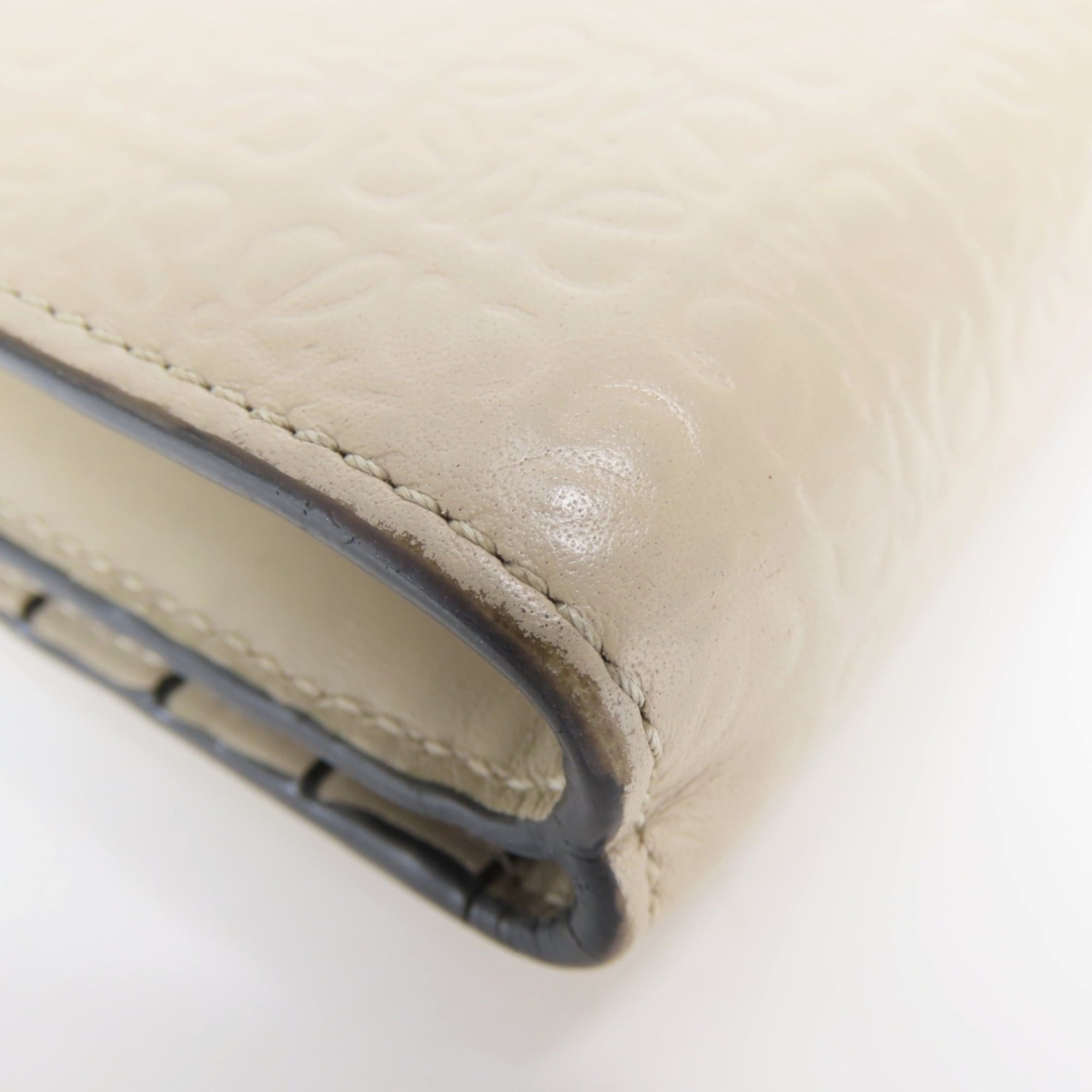 Loewe Loewe Bi-fold Wallet, Anagram Leather, Greige, Gold Hardware, Compact Women's LOEWE Size ONE SIZE - 6 Thumbnail