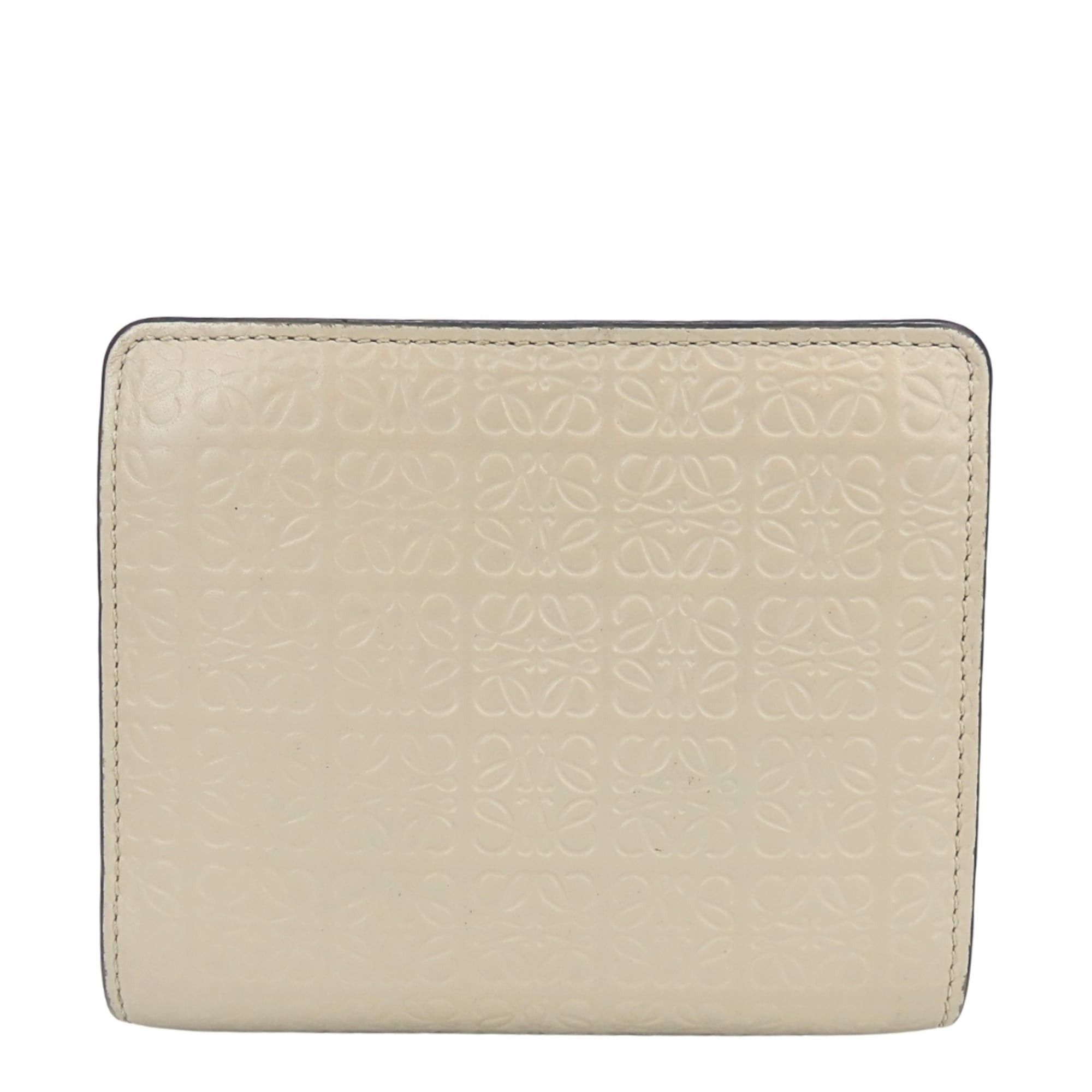 Loewe Loewe Bi-fold Wallet, Anagram Leather, Greige, Gold Hardware, Compact Women's LOEWE Size ONE SIZE - 3 Thumbnail
