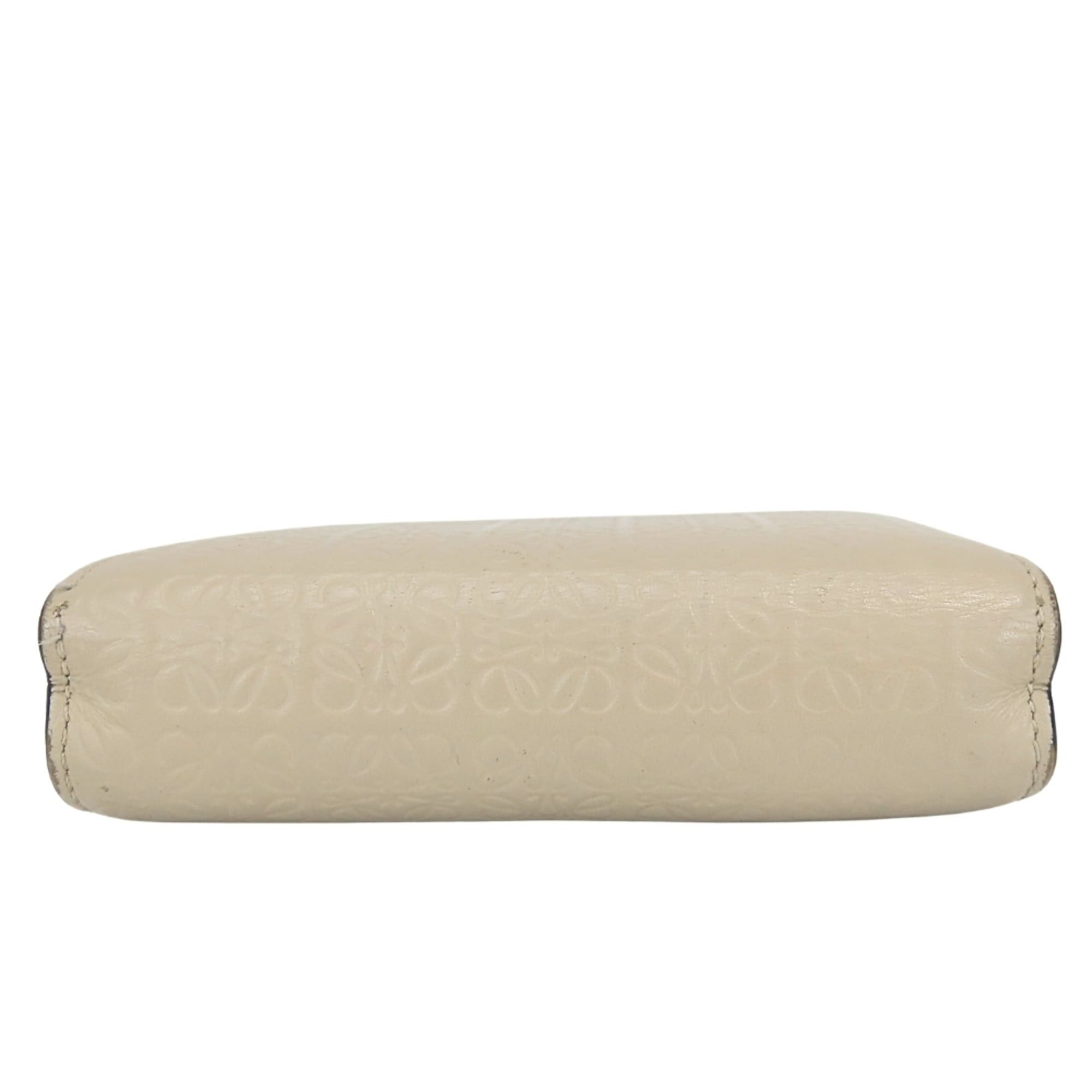 Loewe Loewe Bi-fold Wallet, Anagram Leather, Greige, Gold Hardware, Compact Women's LOEWE Size ONE SIZE - 4 Thumbnail