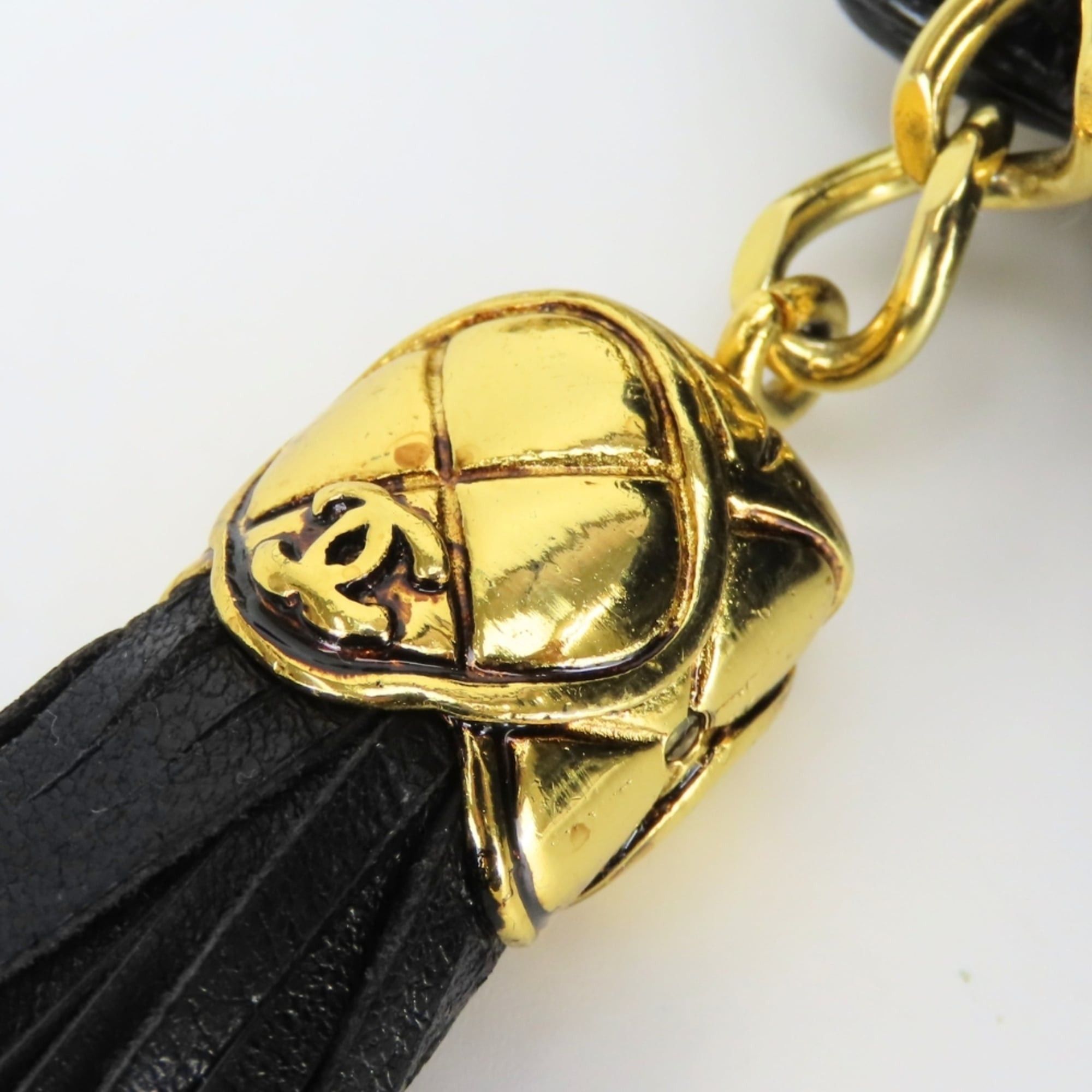 Chanel Chanel Shoulder Bag, Fringe, Lambskin, Black, Gold Hardware, Coco Mark, Chain, Women's CHANEL Size ONE SIZE - 15 Thumbnail