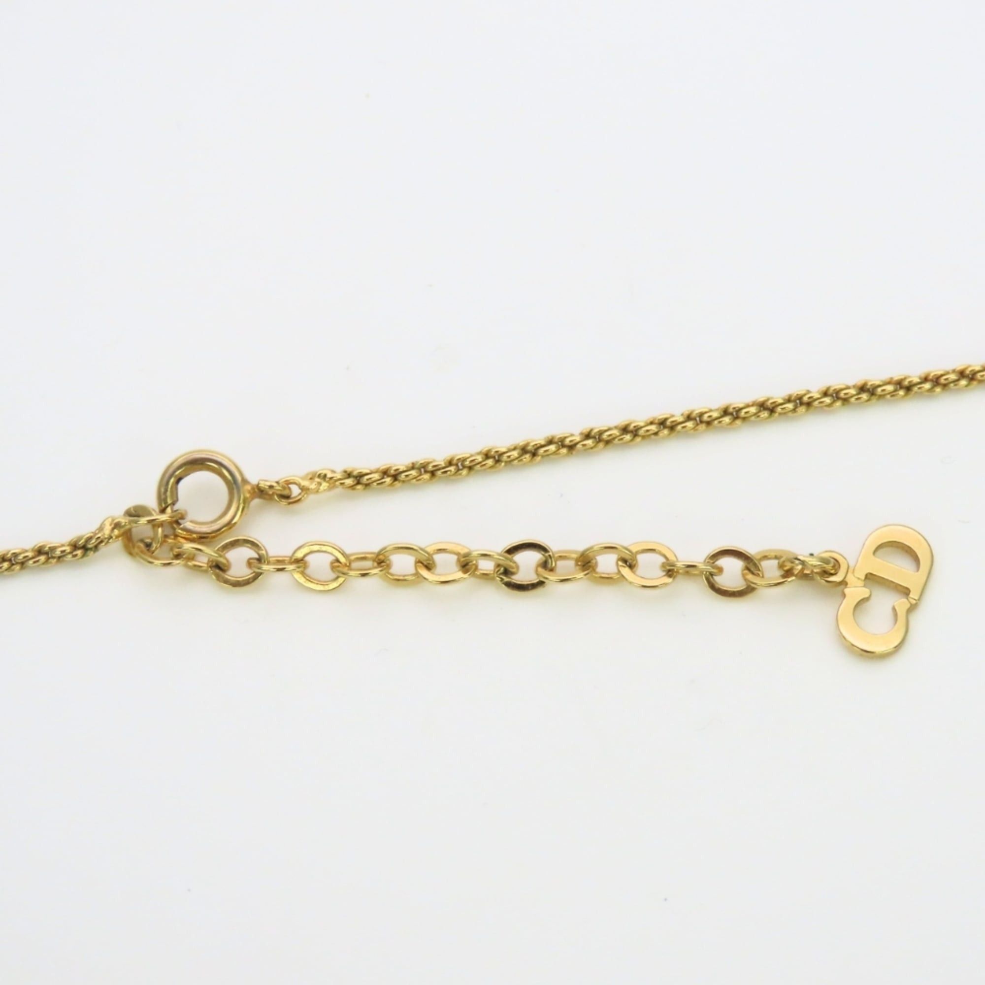Dior Christian Dior Necklace Logo Metal Rhinestone Gold Plated Pendant for Women Size ONE SIZE - 8 Thumbnail