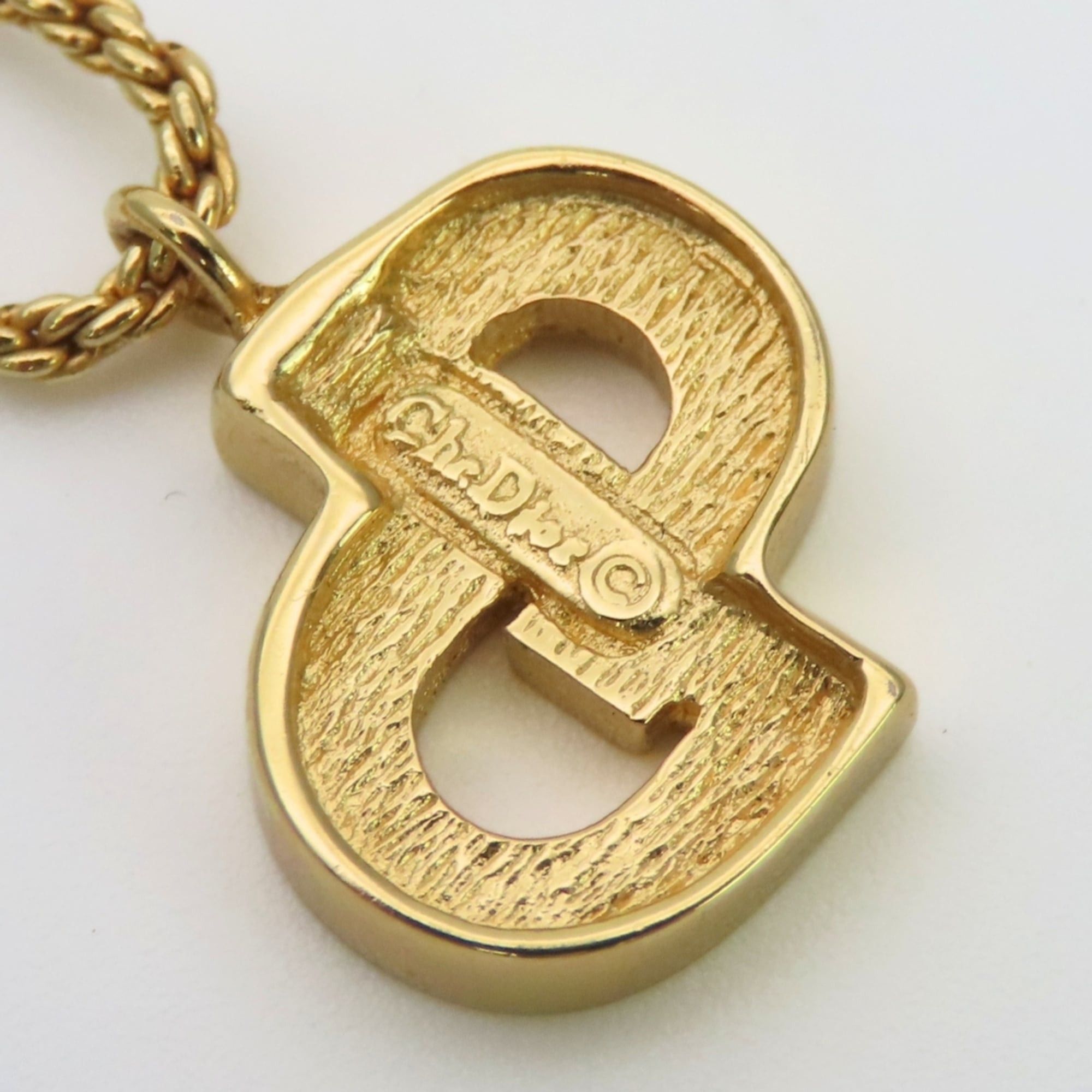Dior Christian Dior Necklace Logo Metal Rhinestone Gold Plated Pendant for Women Size ONE SIZE - 6 Thumbnail