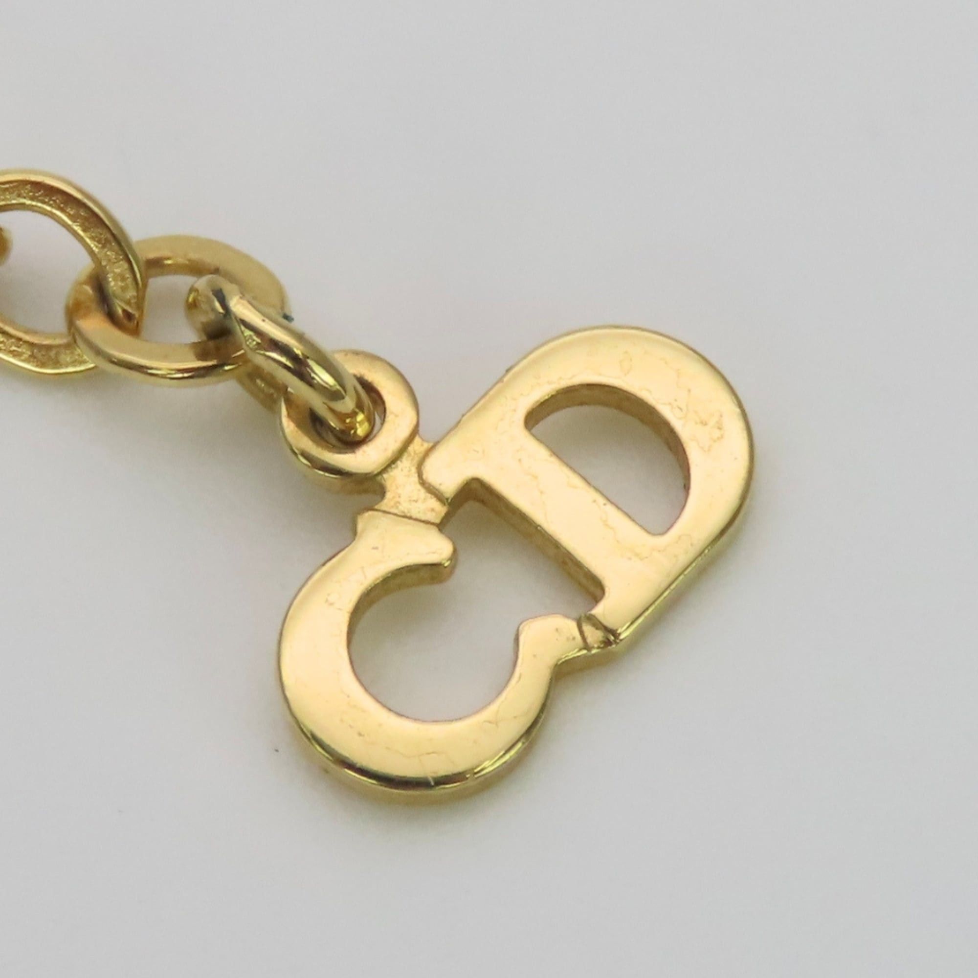 Dior Christian Dior Necklace Logo Metal Rhinestone Gold Plated Pendant for Women Size ONE SIZE - 9 Thumbnail