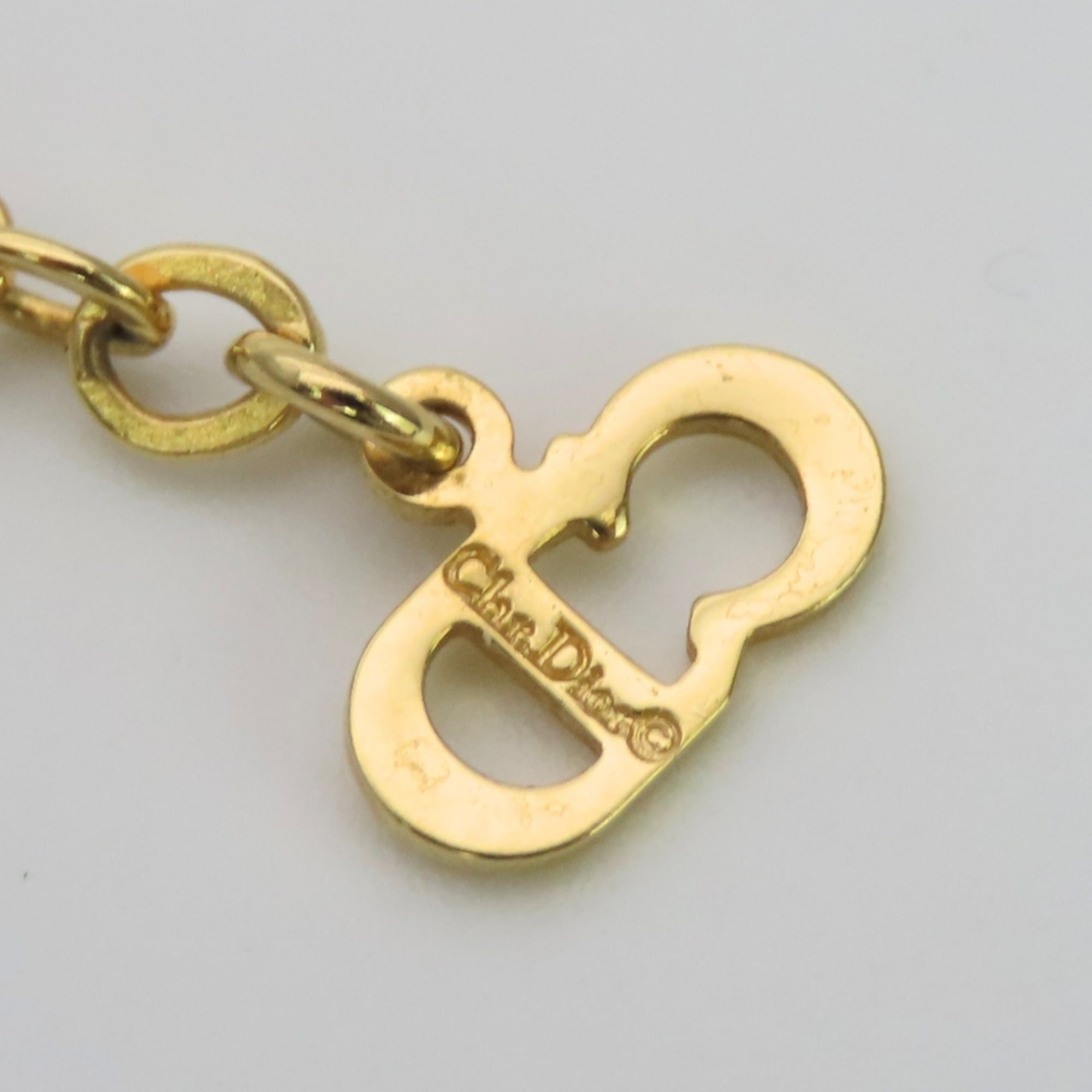 Dior Christian Dior Necklace Logo Metal Rhinestone Gold Plated Pendant for Women Size ONE SIZE - 10 Thumbnail